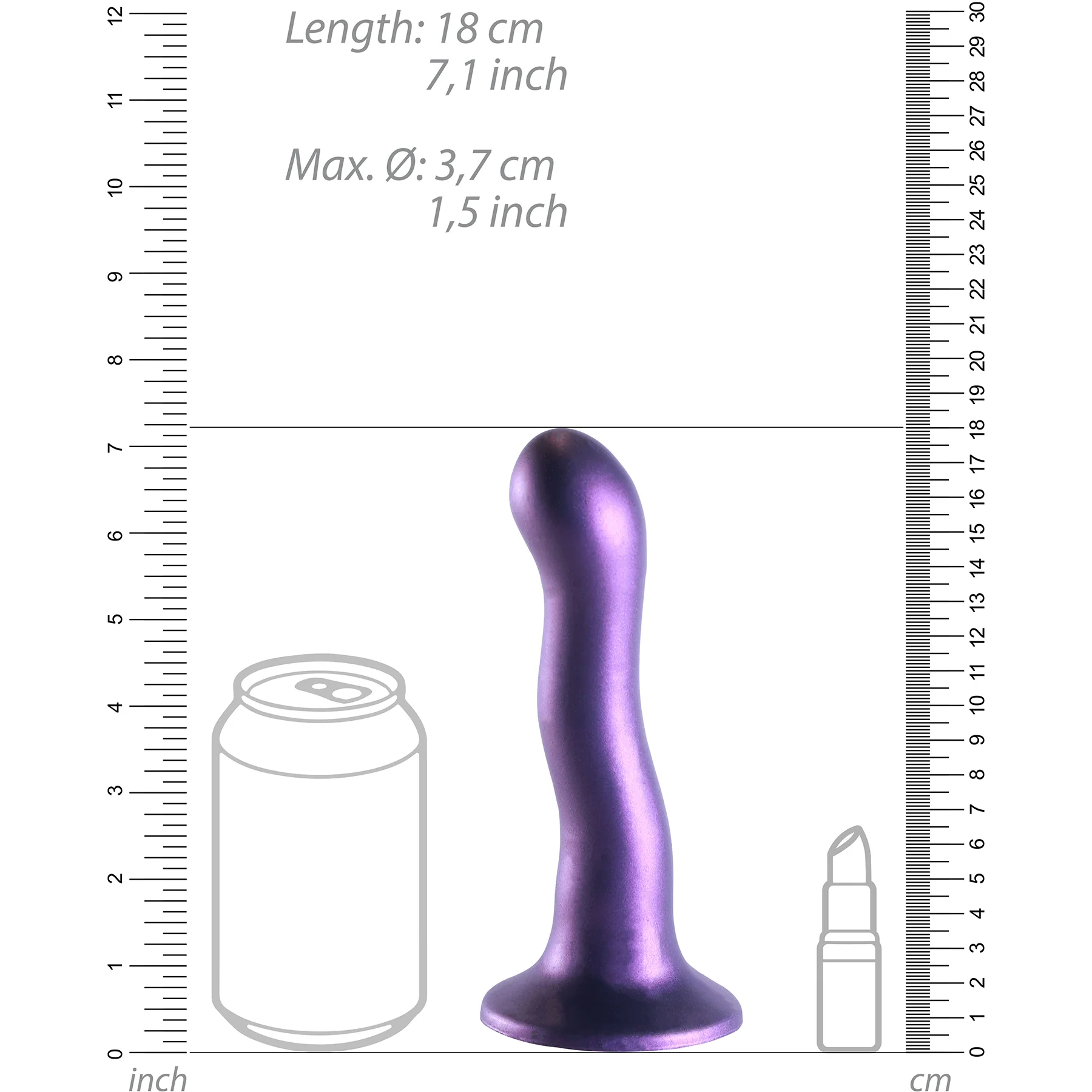 Ouch! 7" Ultra Soft Silicone Curvy Suction Cup G-Spot Dildo - Image 7