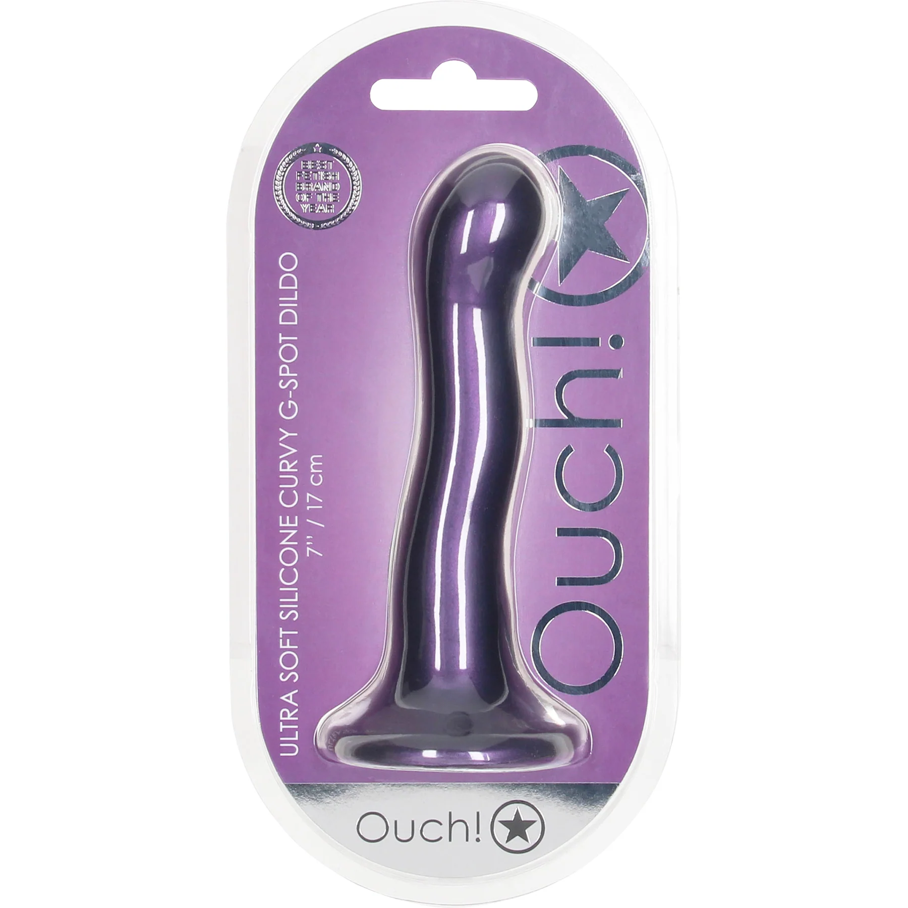 Ouch! 7" Ultra Soft Silicone Curvy Suction Cup G-Spot Dildo - Image 8