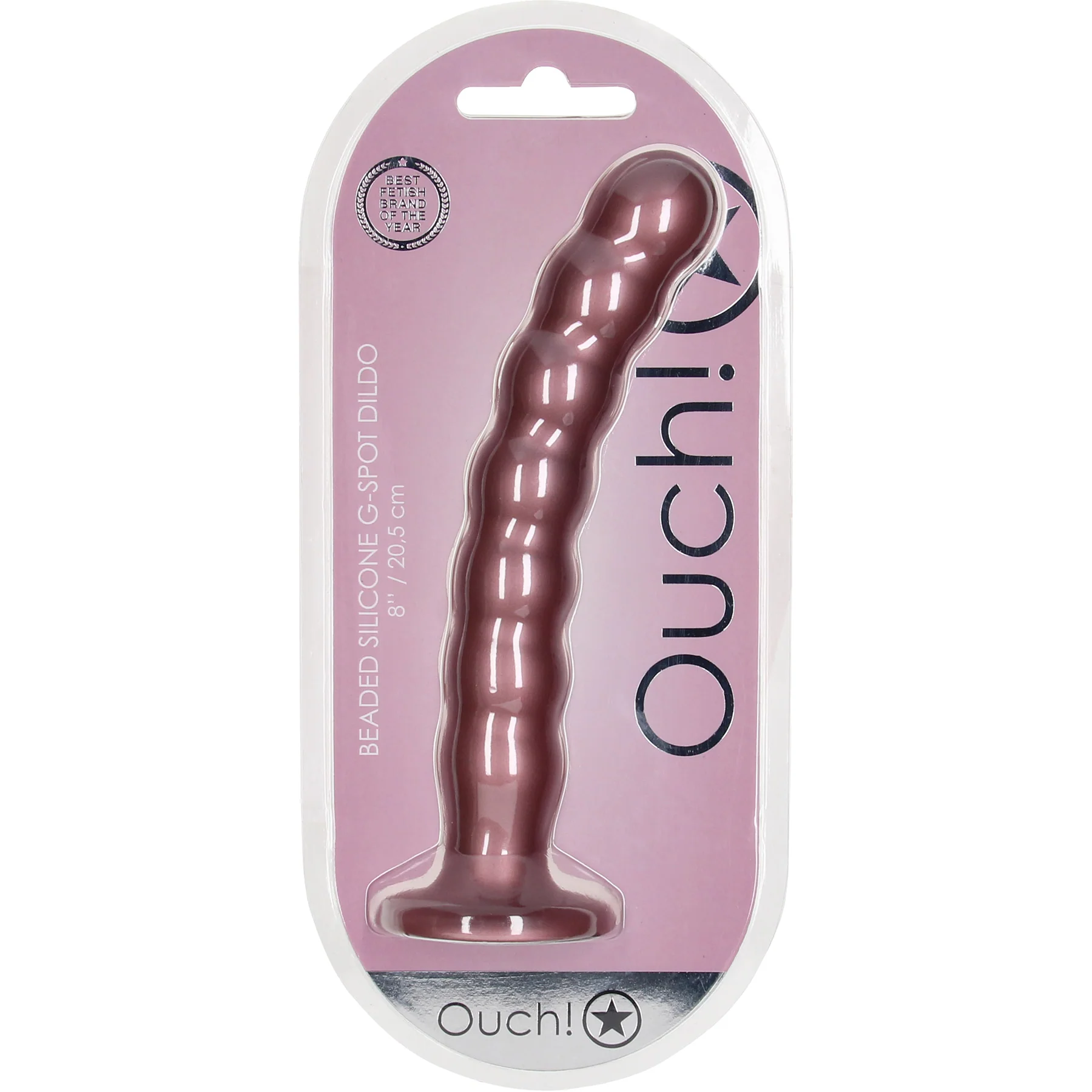 Ouch! 8" Beaded Silicone Suction Cup G-Spot Dildo - Image 17