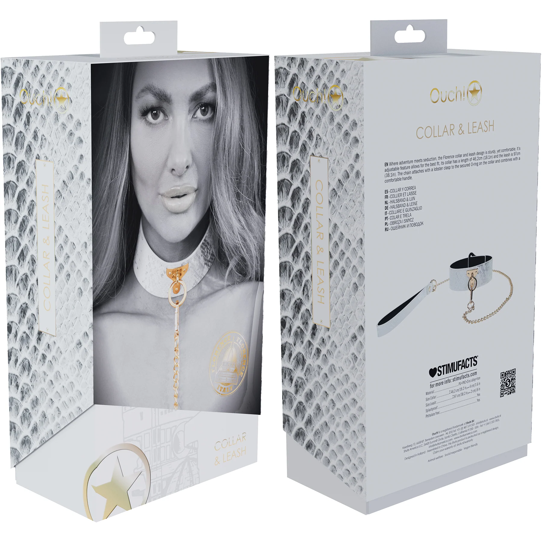 Ouch! Florence Collection Collar With Leash - Image 3