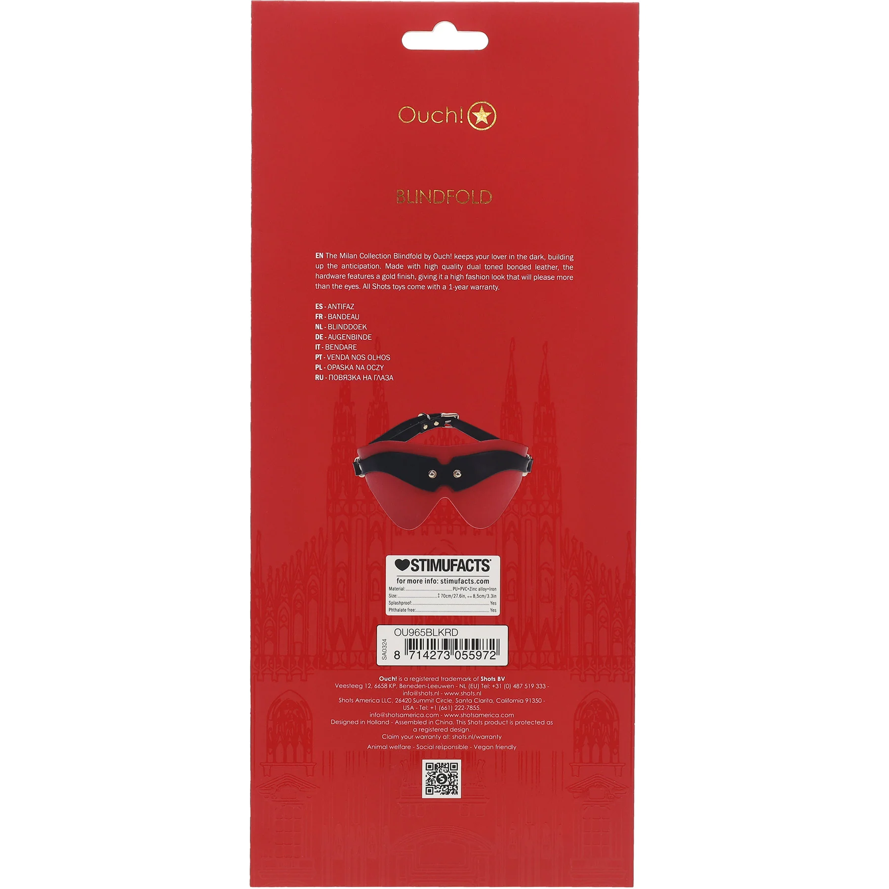 Ouch! Milan Collection Blindfold - Image 4