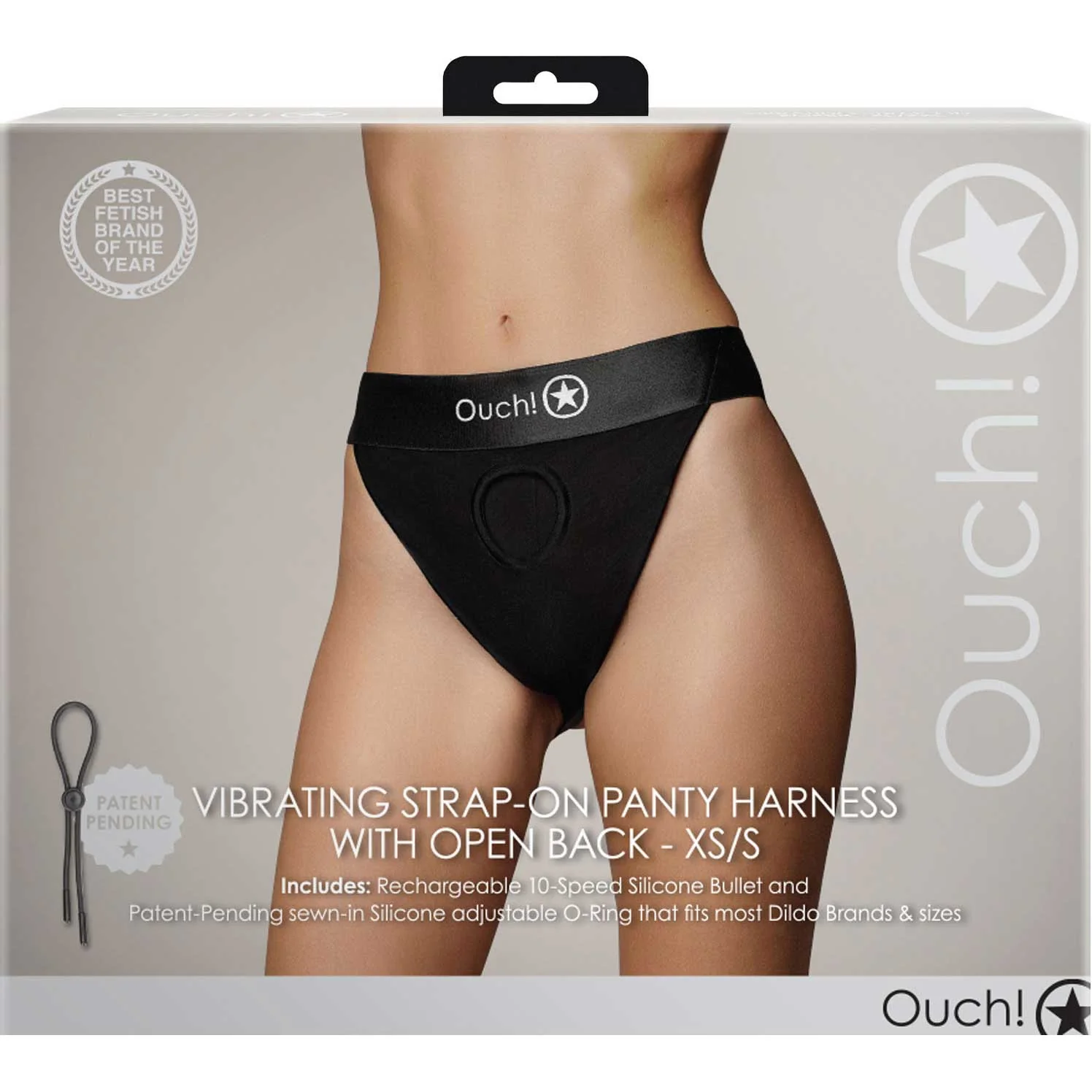 Ouch! Vibrating Strap-On Panty Harness With Open Back - Image 4
