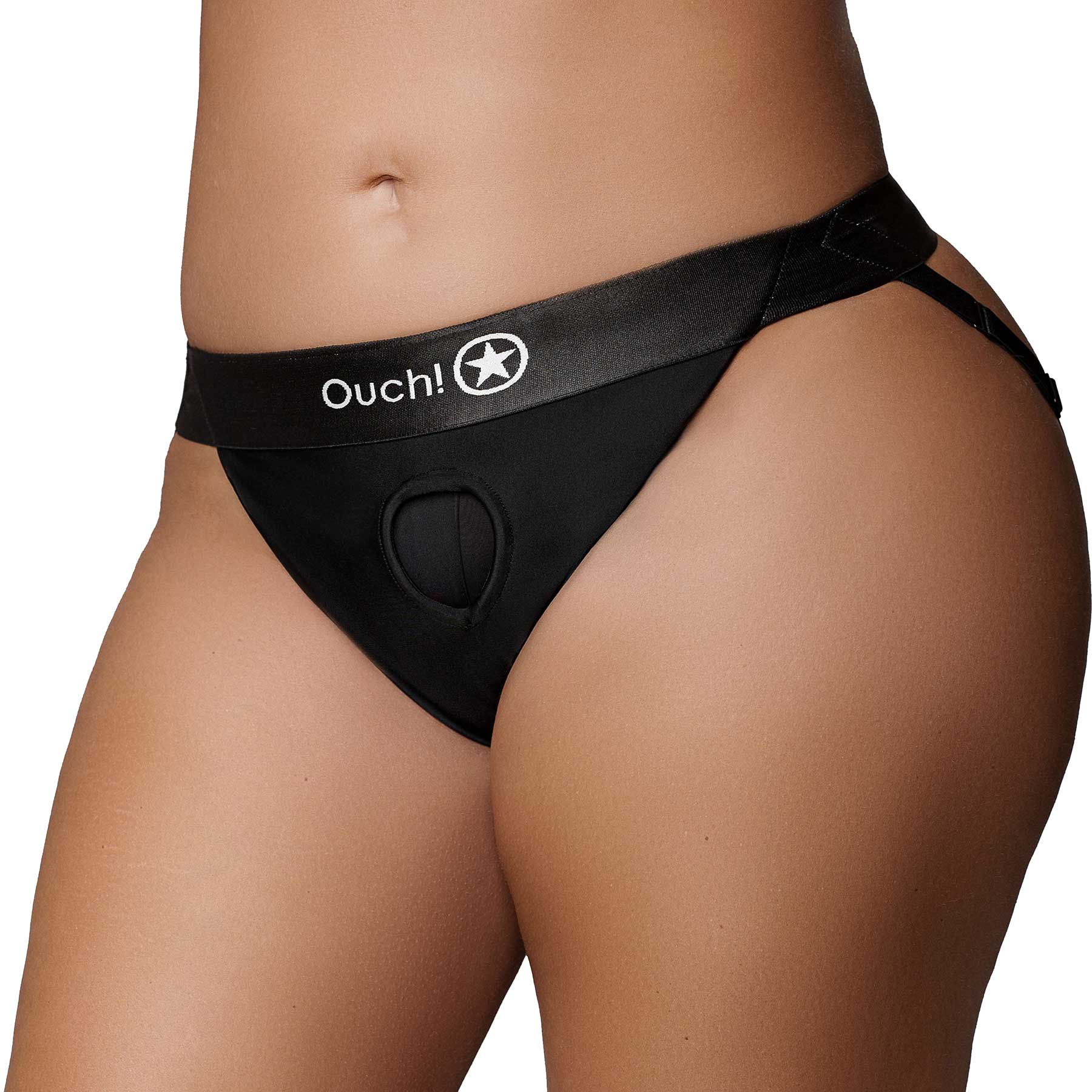 Ouch! Vibrating Strap-On Panty Harness With Open Back - Image 9