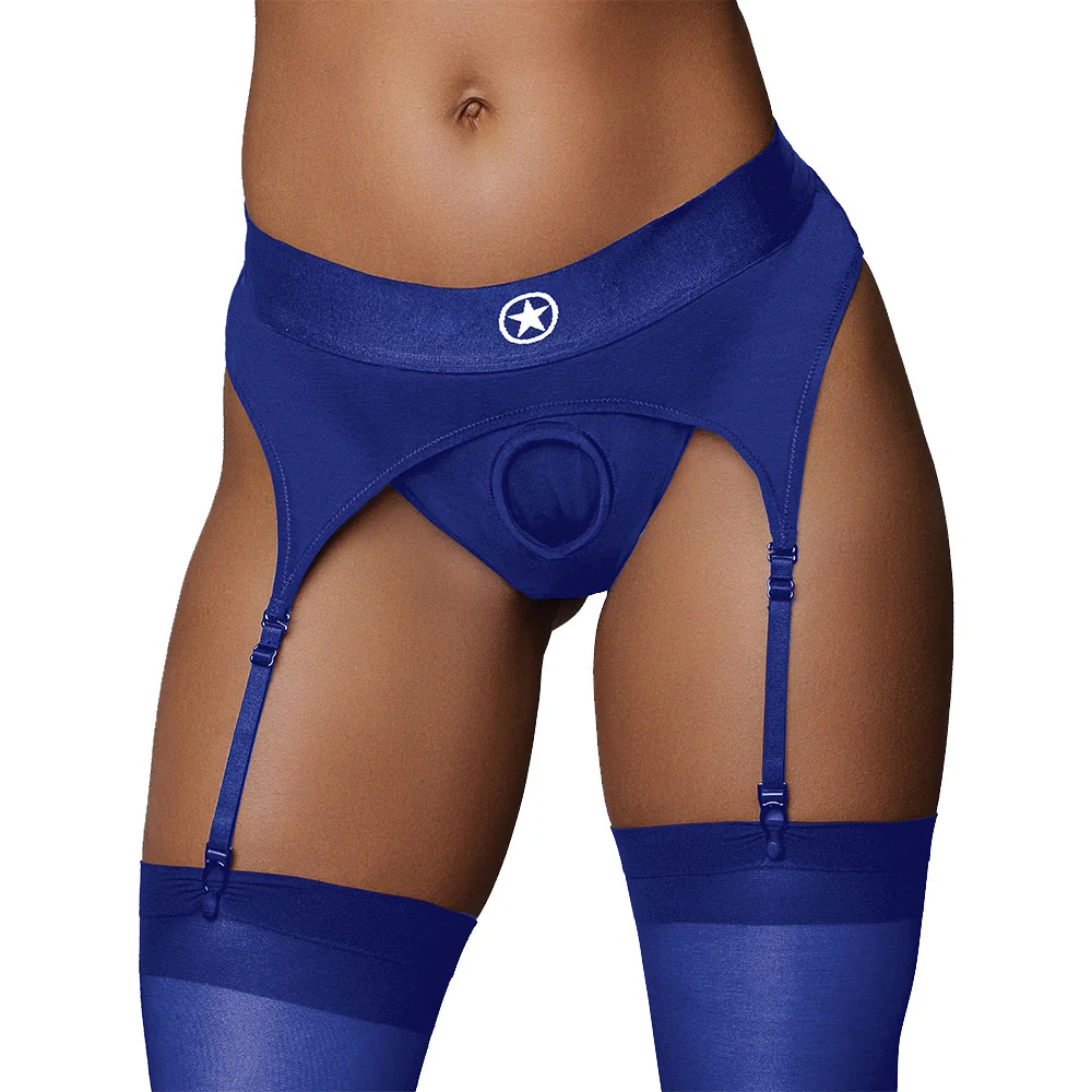 Ouch! Vibrating Strap-On Thong With Adjustable Garters - Image 16