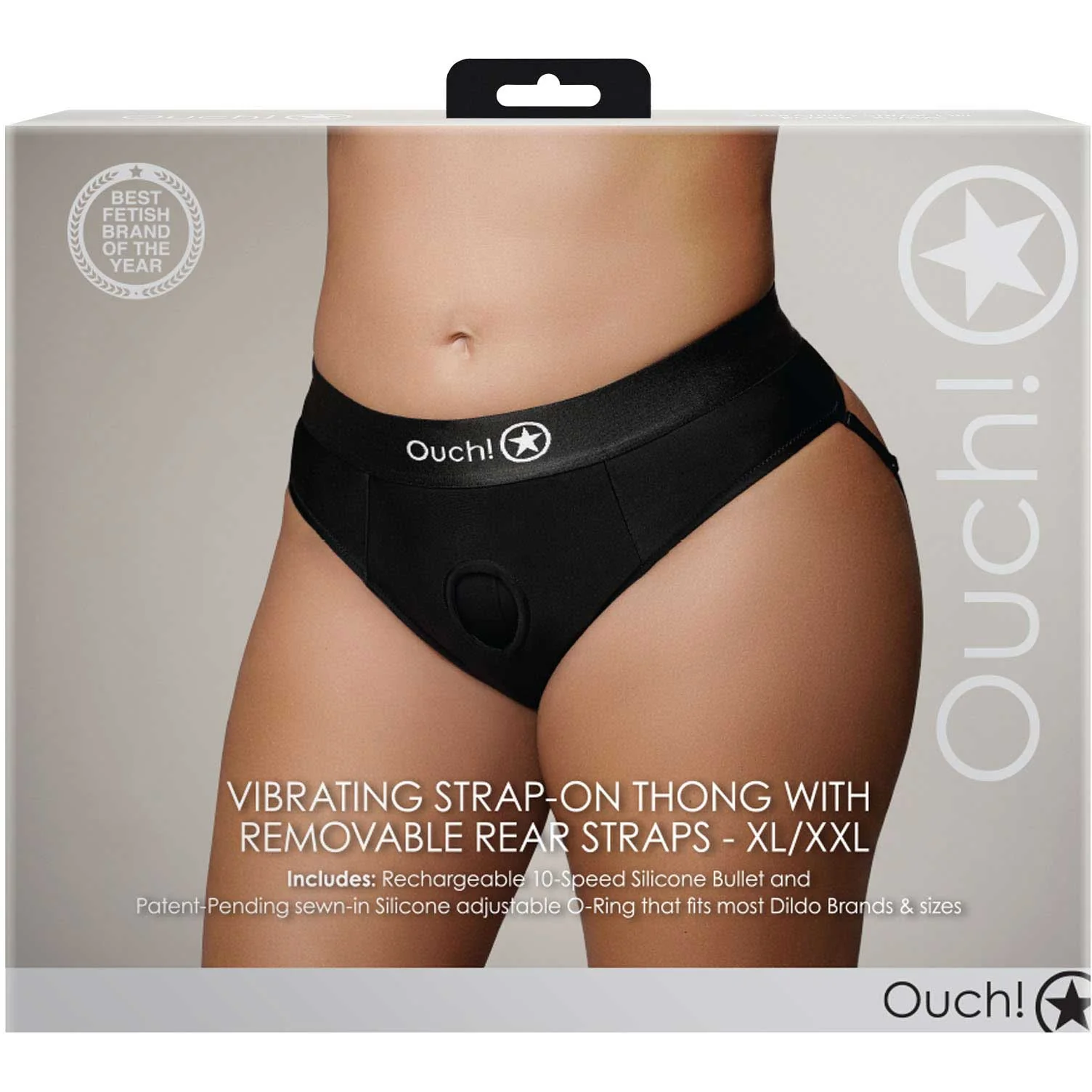 Ouch! Vibrating Strap-On Thong With Removable Rear Straps - Image 12