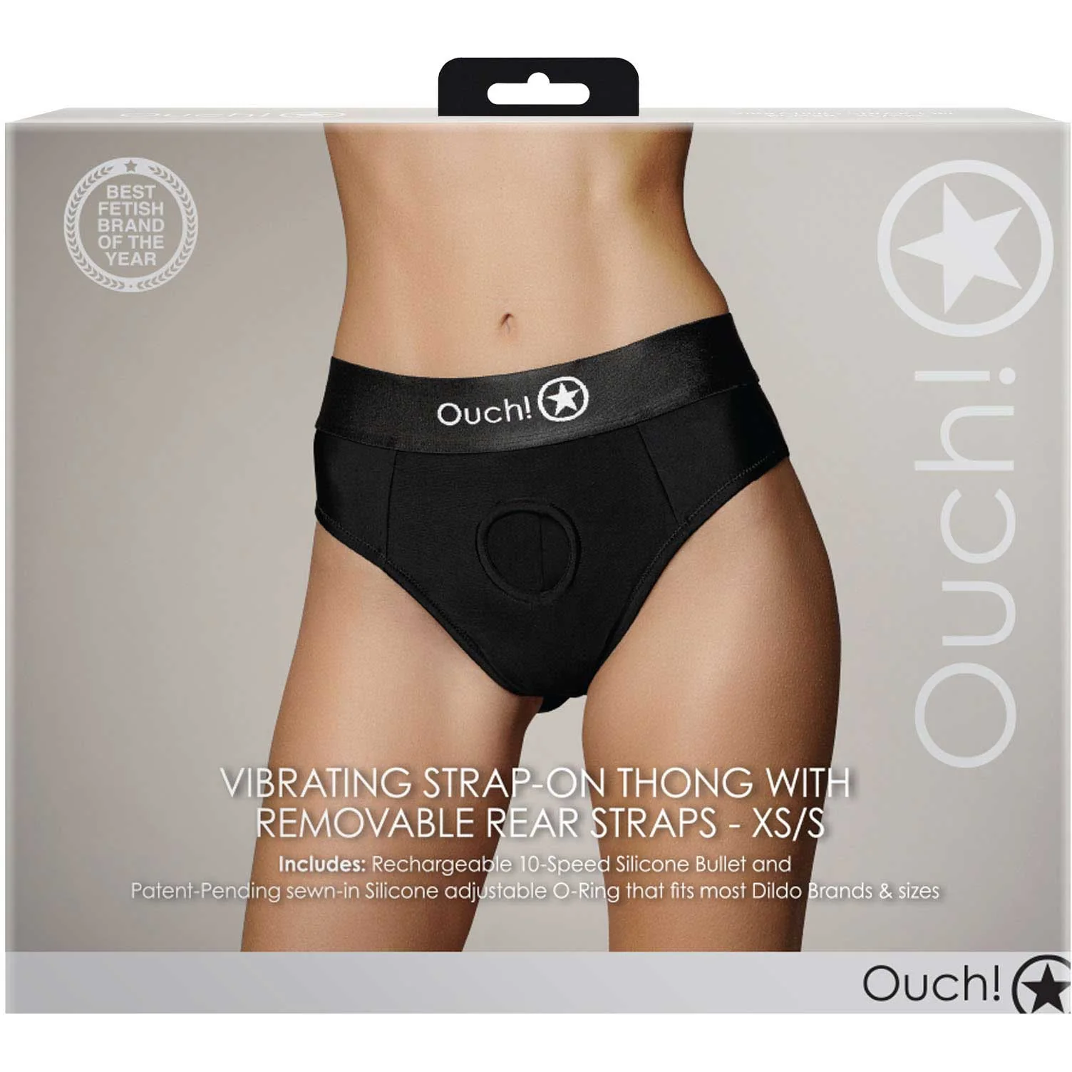 Ouch! Vibrating Strap-On Thong With Removable Rear Straps - Image 5