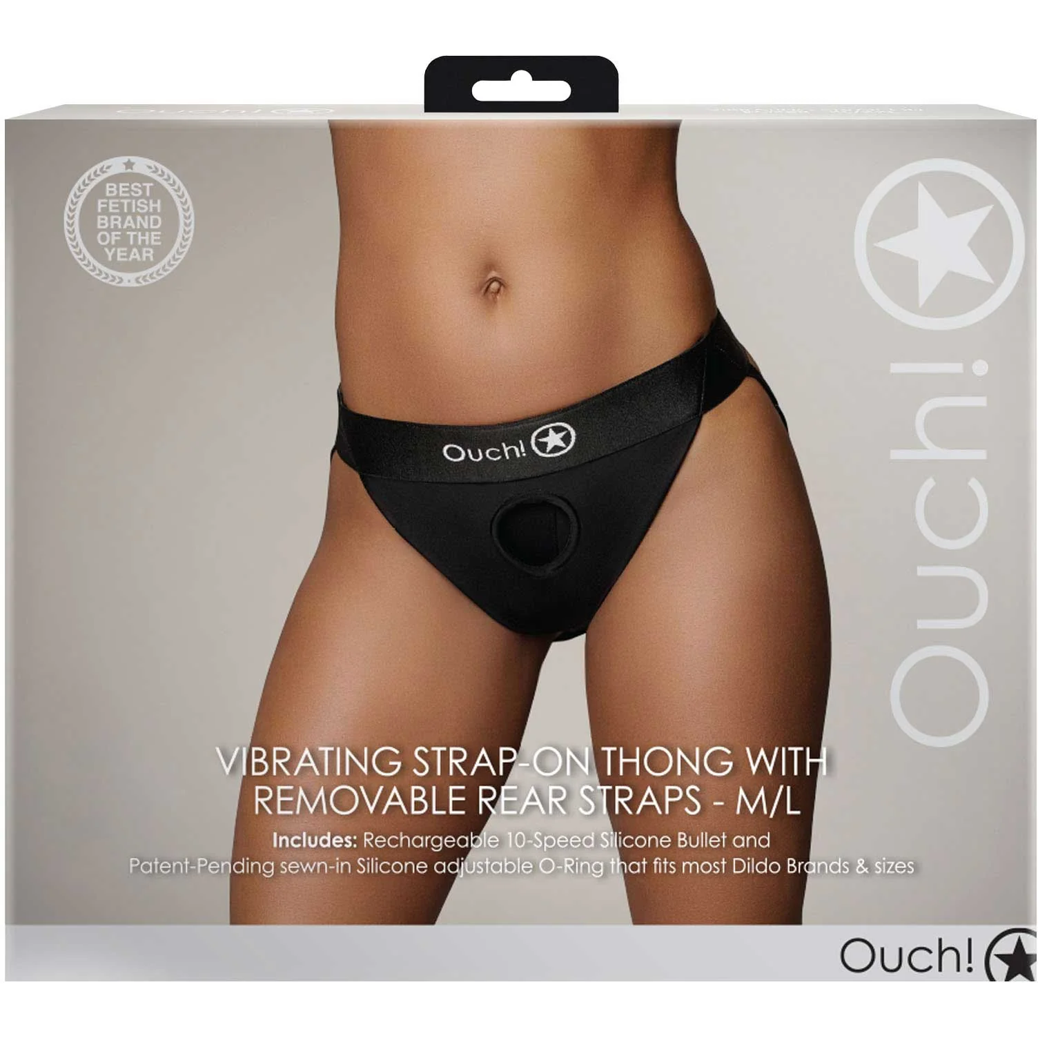Ouch! Vibrating Strap-On Thong With Removable Rear Straps - Image 9