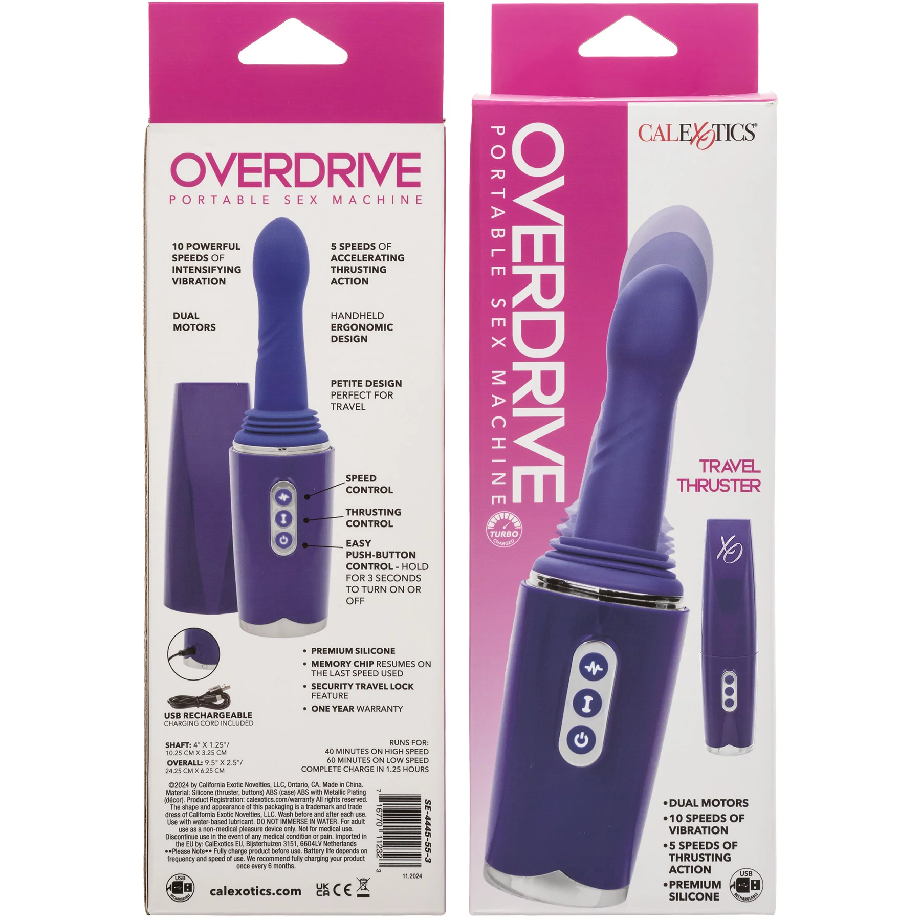 Overdrive Portable Sex Machine Travel Thruster By CalExotics - Image 6