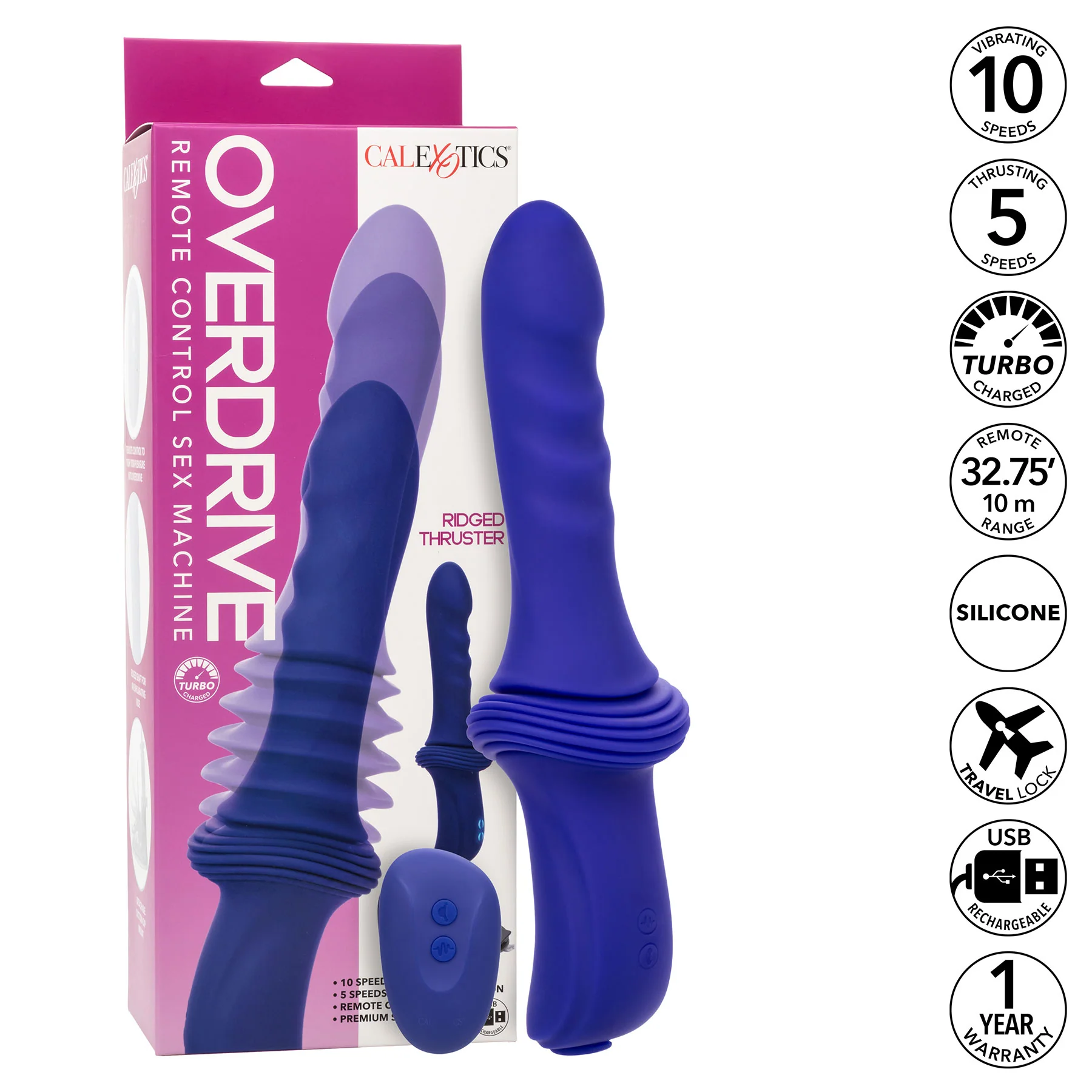 Overdrive Remote Control Sex Machine Handheld Silicone Thruster By CalExotics - Image 19