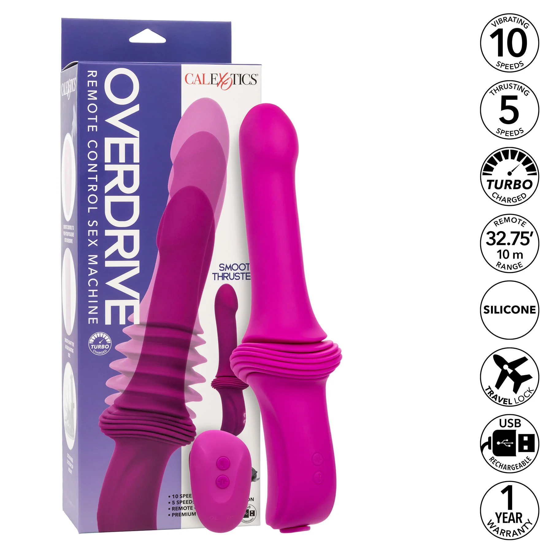 Overdrive Remote Control Sex Machine Handheld Silicone Thruster By CalExotics - Image 9