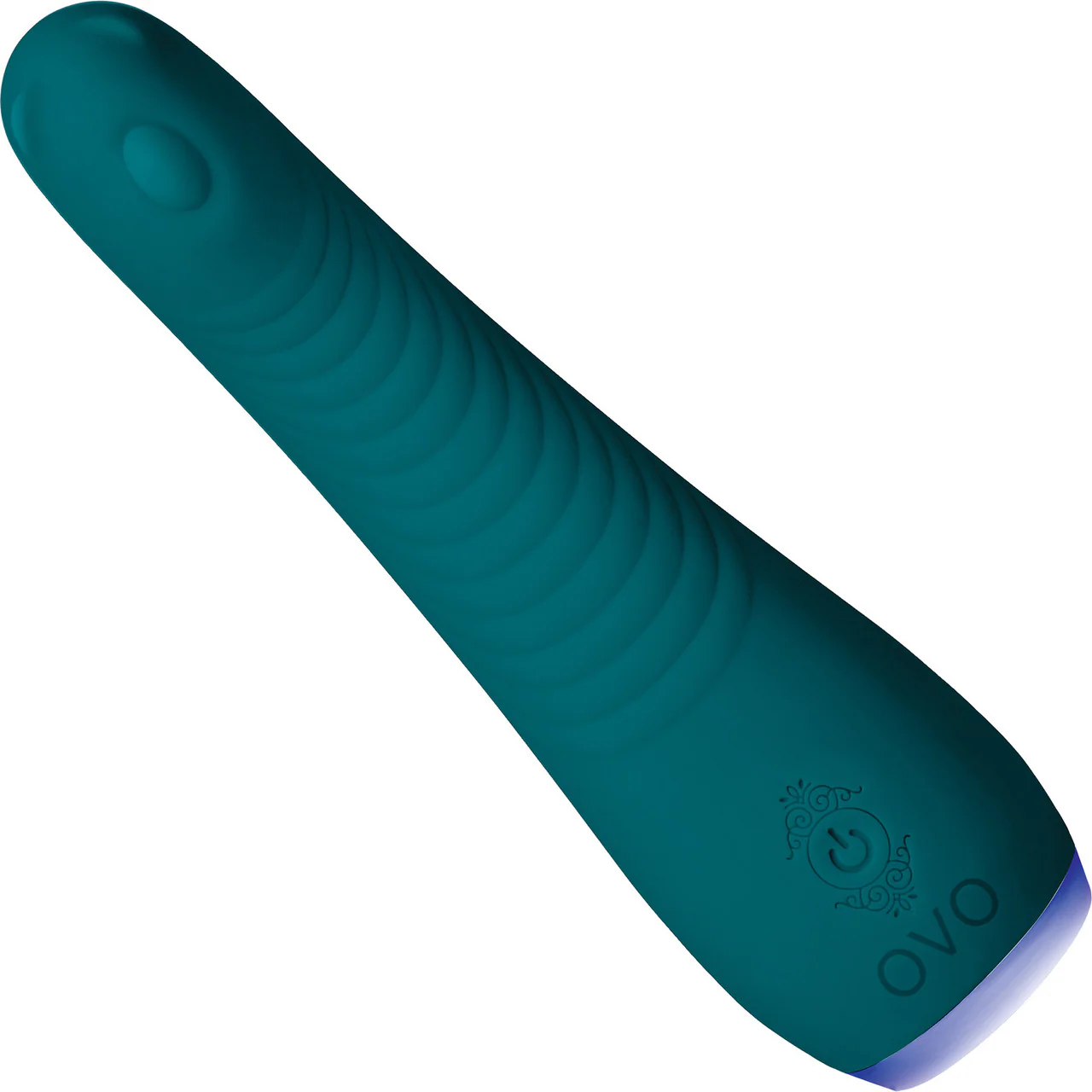 OVO Phoebe Rechargeable Silicone G-Spot Vibrator With LED Base - Dark Teal - Image 2