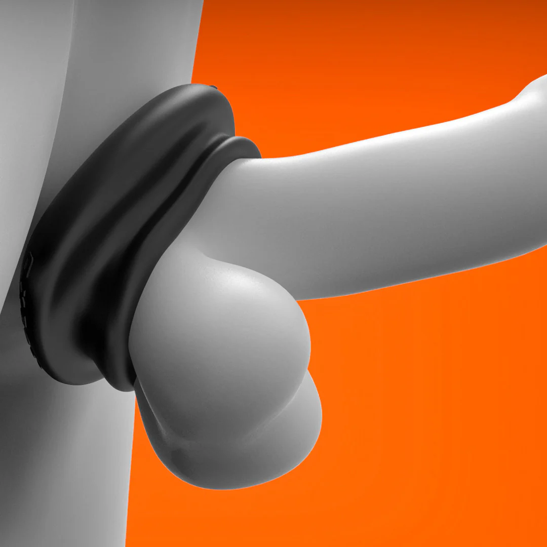 Oxballs Juicy Pumper Silicone Cock Ring 3.5 Inch - Black - Image 4