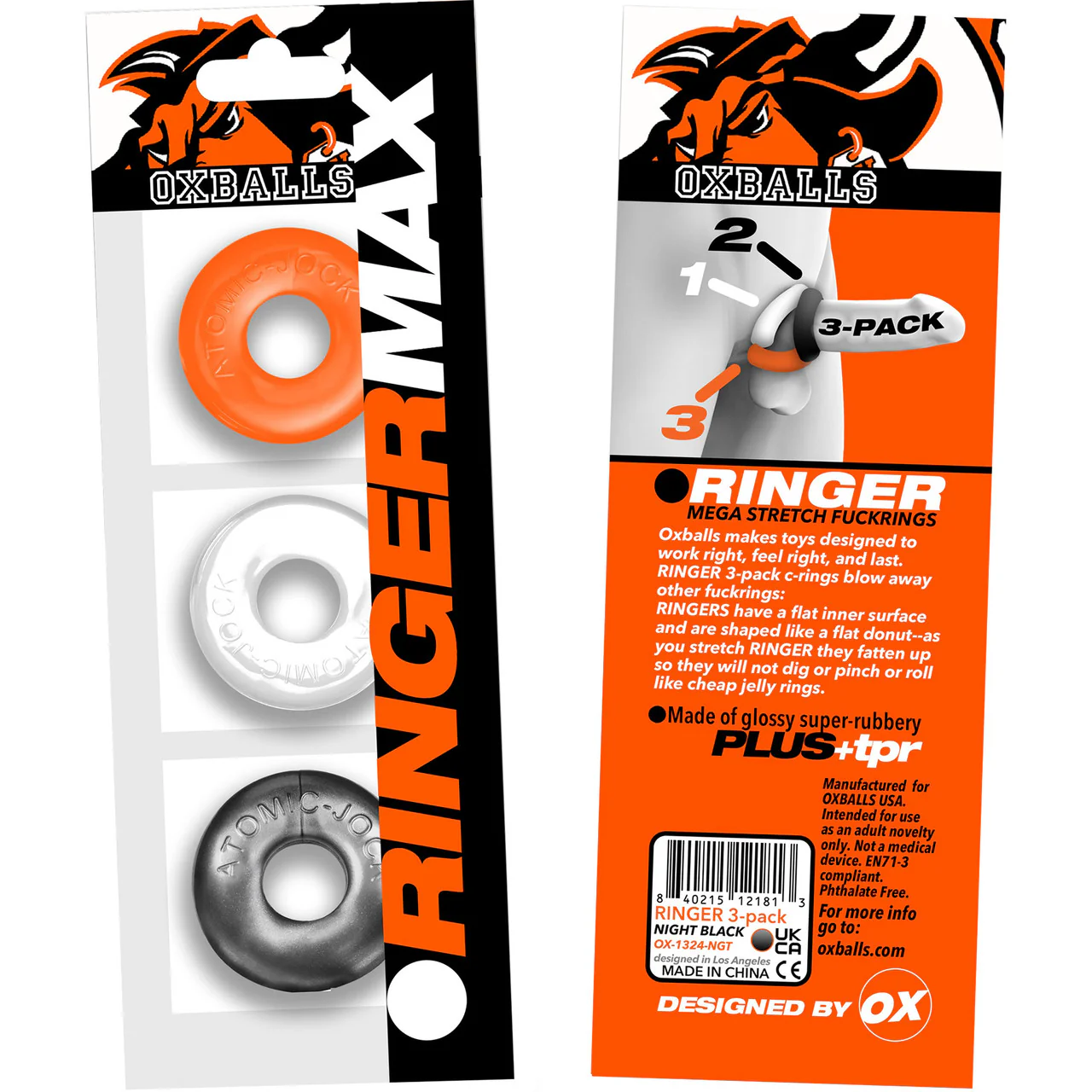Oxballs Ringer Max Stretchy Cock Ring Set of 3 - Hazzard - Image 3