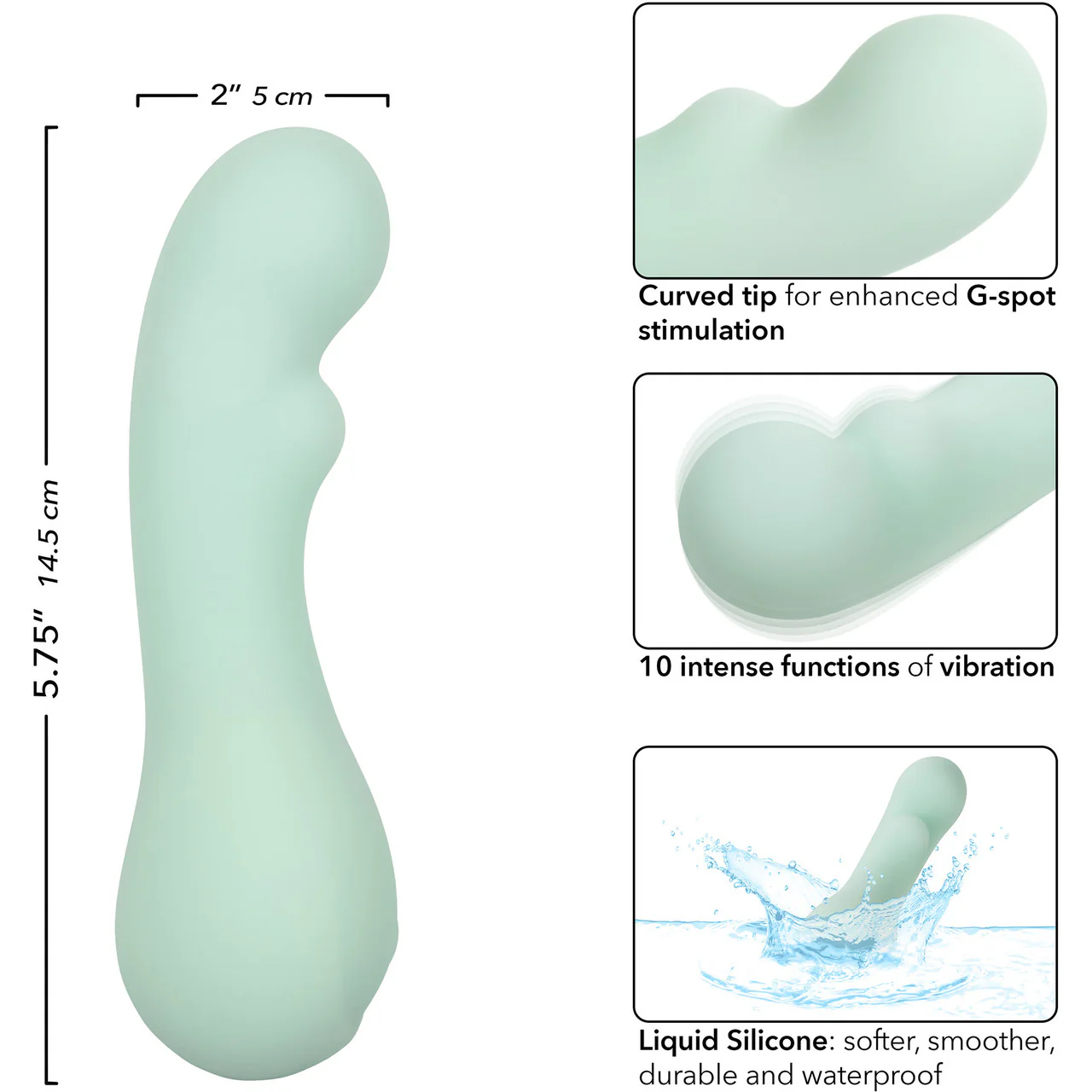 Pacifica Bora Bora Rechargeable Waterproof Silicone G-Spot Vibrator By CalExotics - Image 8