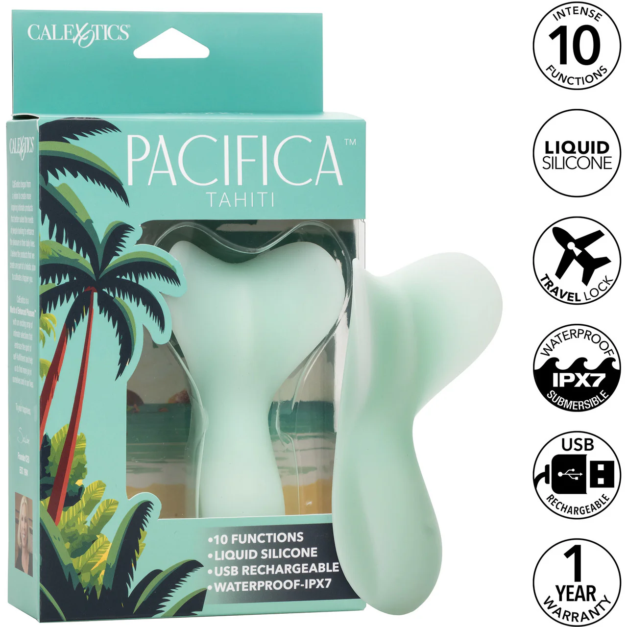 Pacifica Tahiti Rechargeable Waterproof Silicone Clitoral Vibrator By CalExotics - Image 9