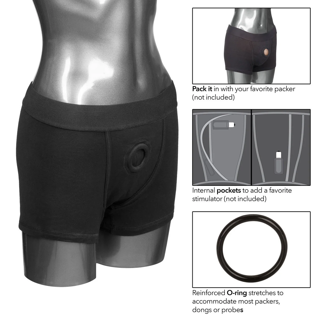 Packer Gear Black Boxer Brief Packing Harness By CalExotics - Large/Extra Large - Image 4