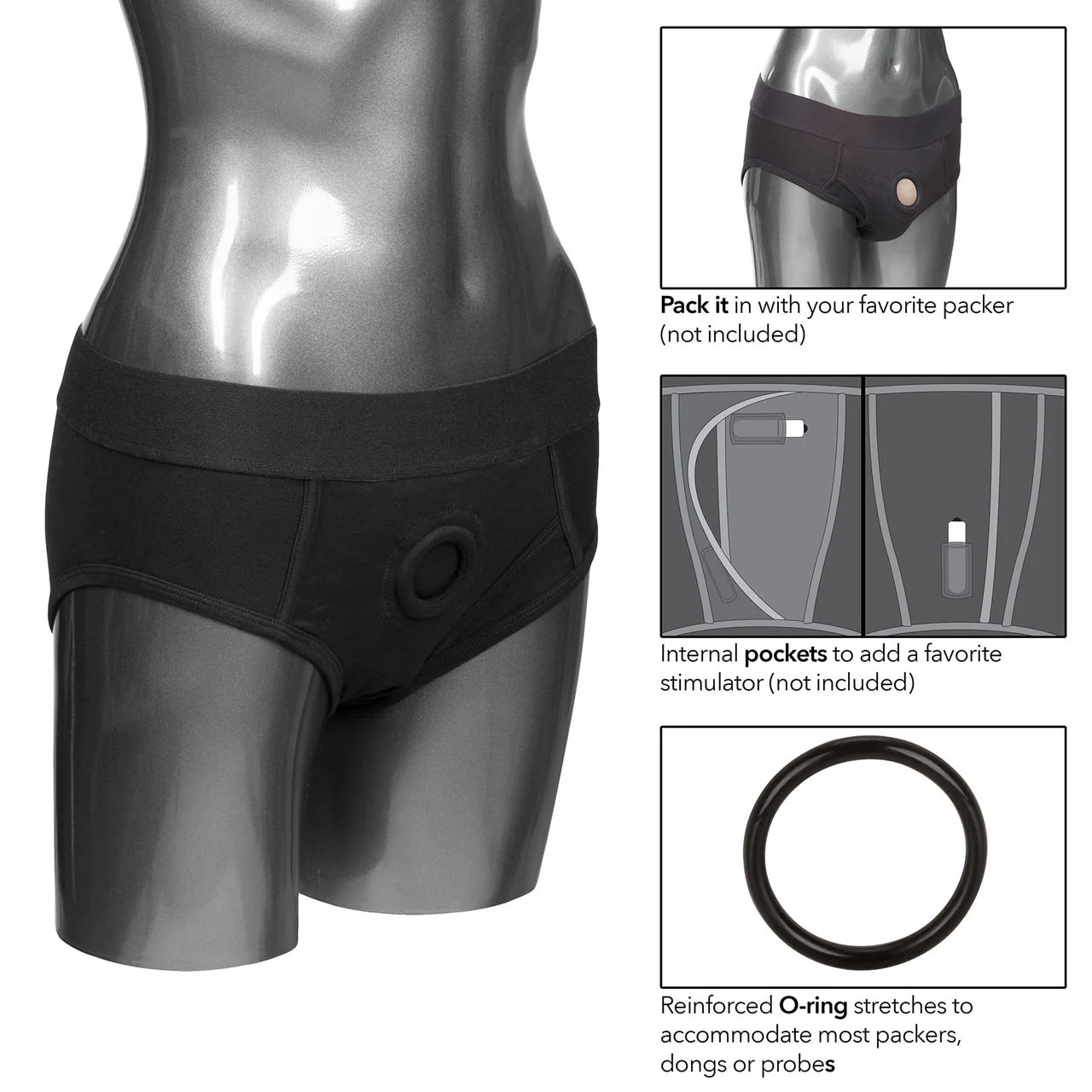 Packer Gear Black Brief Packing Harness By CalExotics - XL/2XL - Image 4