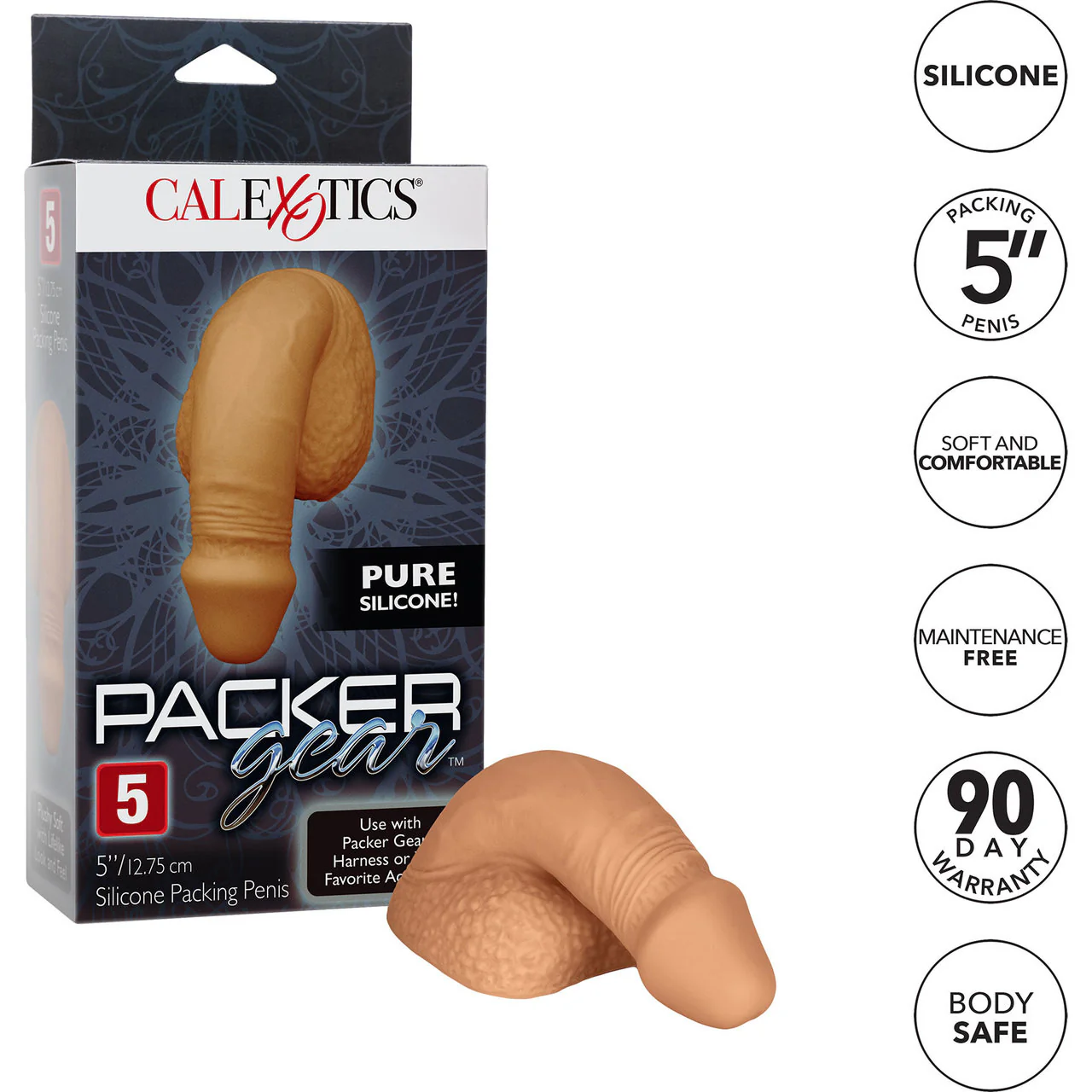 Packer Gear Silicone Packing Penis 5'' / 12.75 cm  By CalExotics - Caramel - Image 6