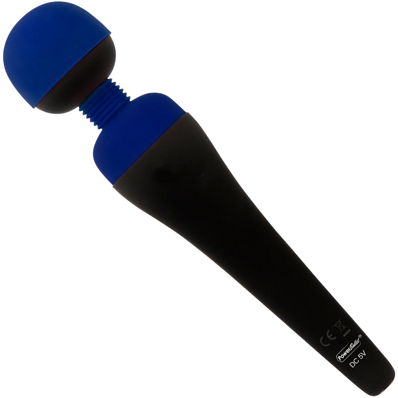 PalmPower Recharge Waterproof Wand Massager With Removable Silicone Cap - Blue - Image 2
