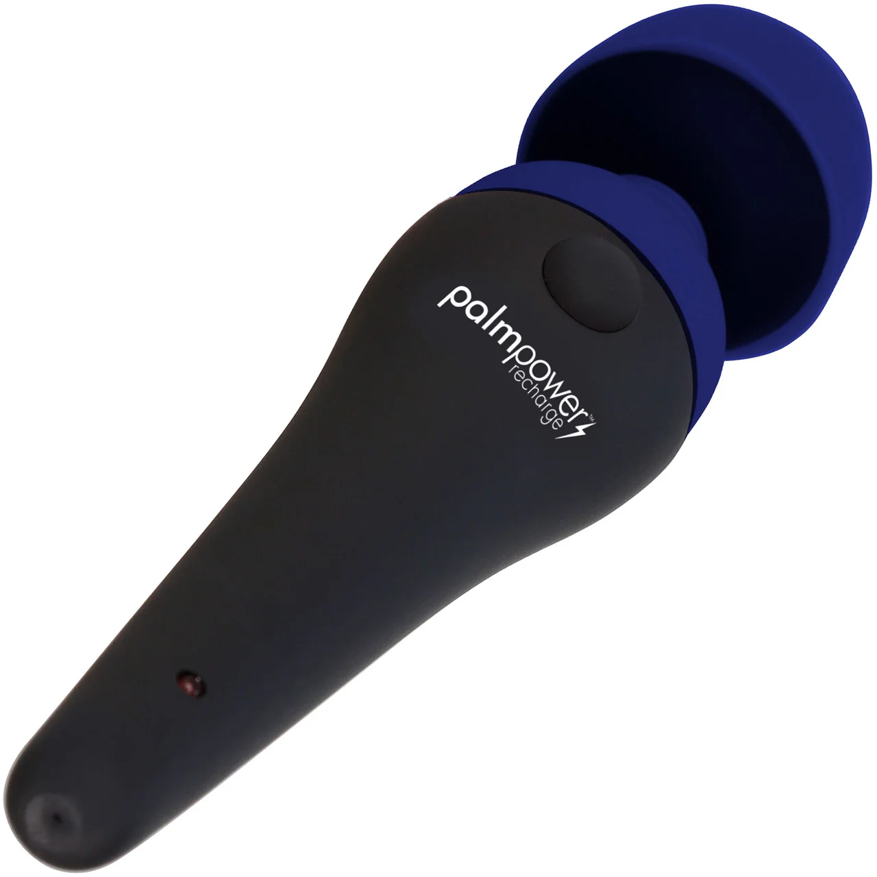 PalmPower Recharge Waterproof Wand Massager With Removable Silicone Cap - Blue - Image 3