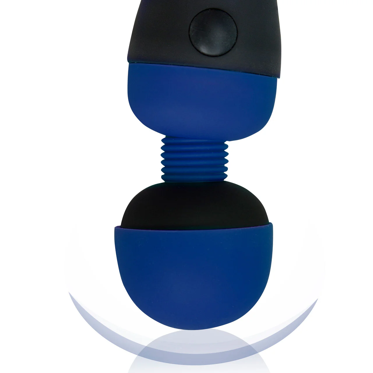 PalmPower Recharge Waterproof Wand Massager With Removable Silicone Cap - Blue - Image 5