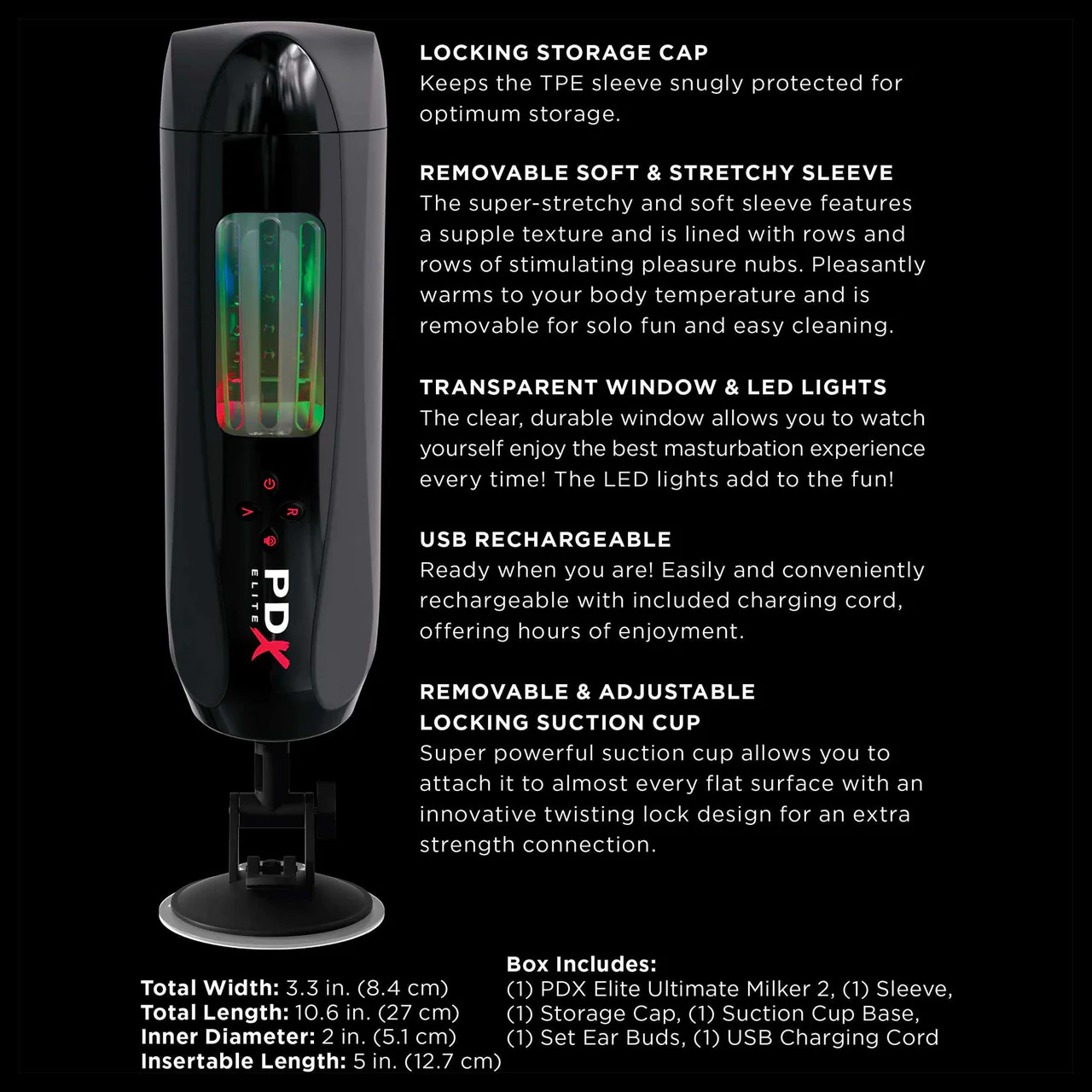 PDX Elite Ultimate Milker 2 Rechargeable Penis Masturbator By Pipedream - Image 7