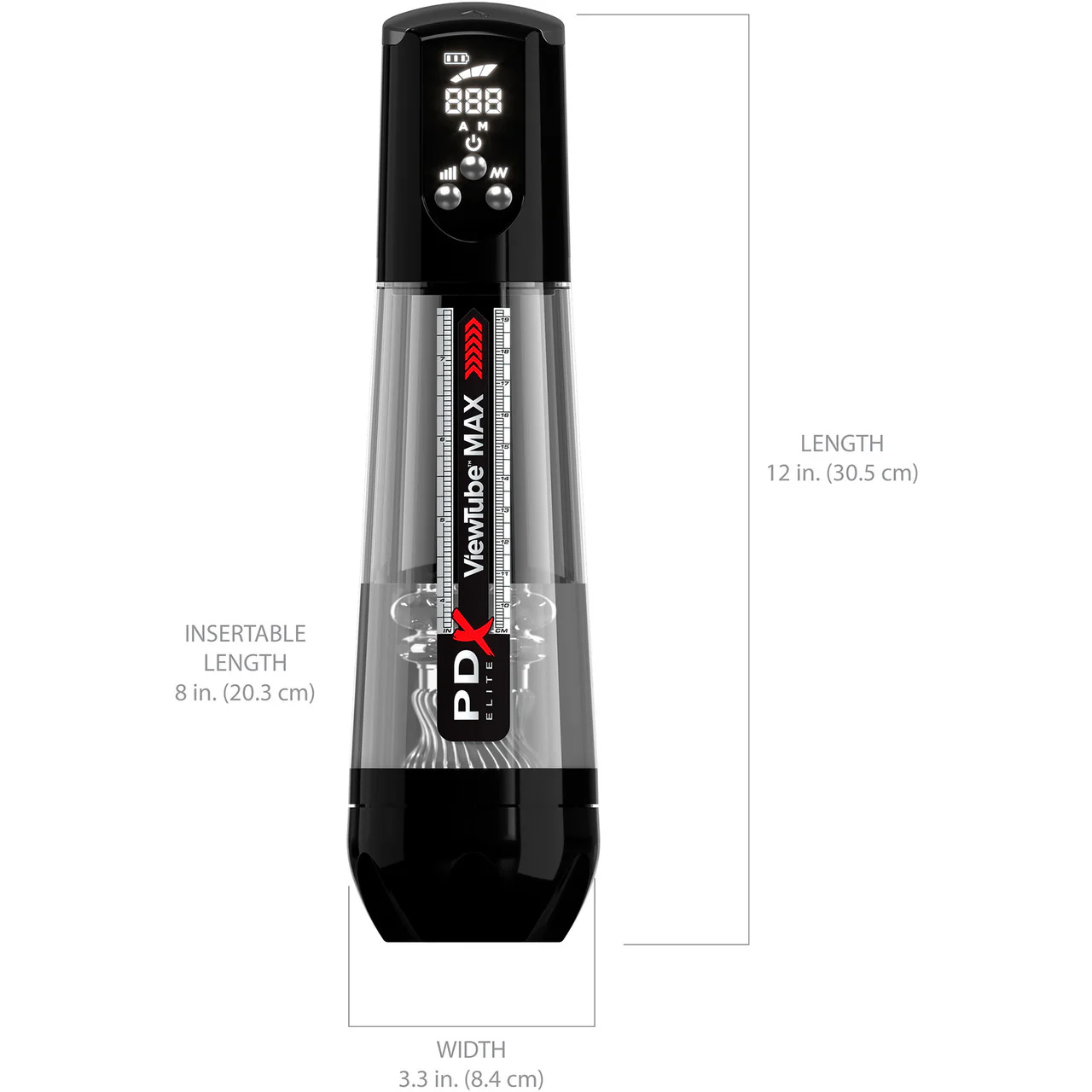 PDX Elite ViewTube Max View Rechargeable See-Thru Suction Stroker Penis Masturbator By Pipedream - Image 5