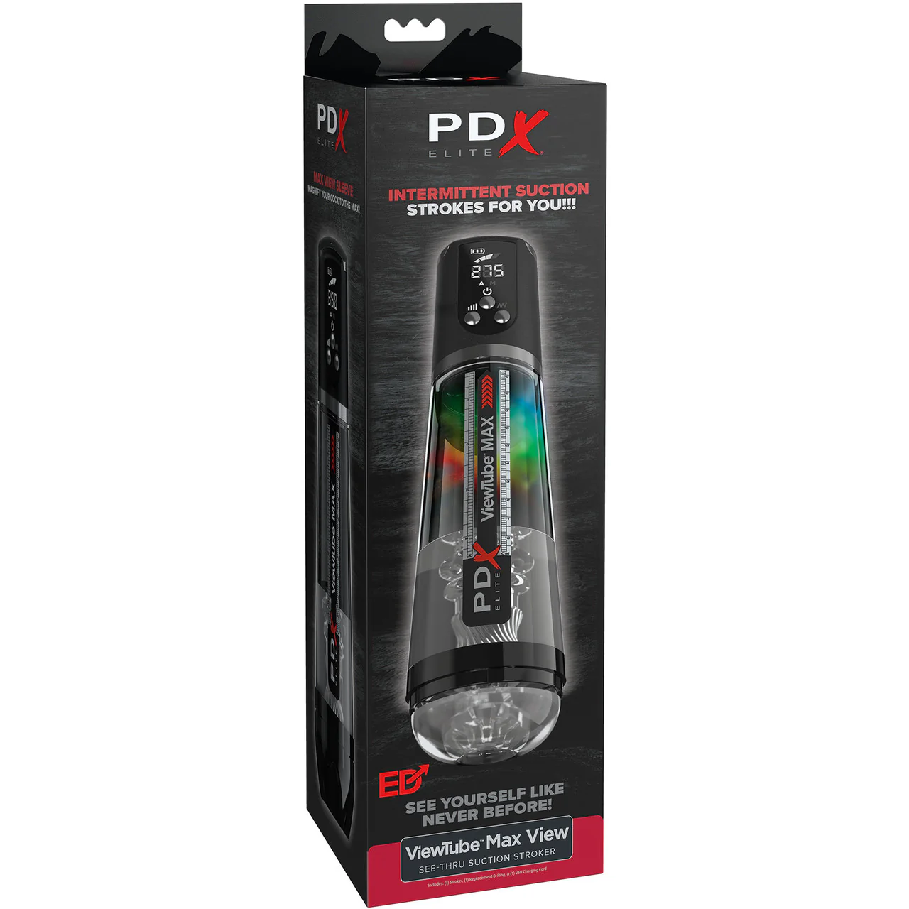 PDX Elite ViewTube Max View Rechargeable See-Thru Suction Stroker Penis Masturbator By Pipedream - Image 6