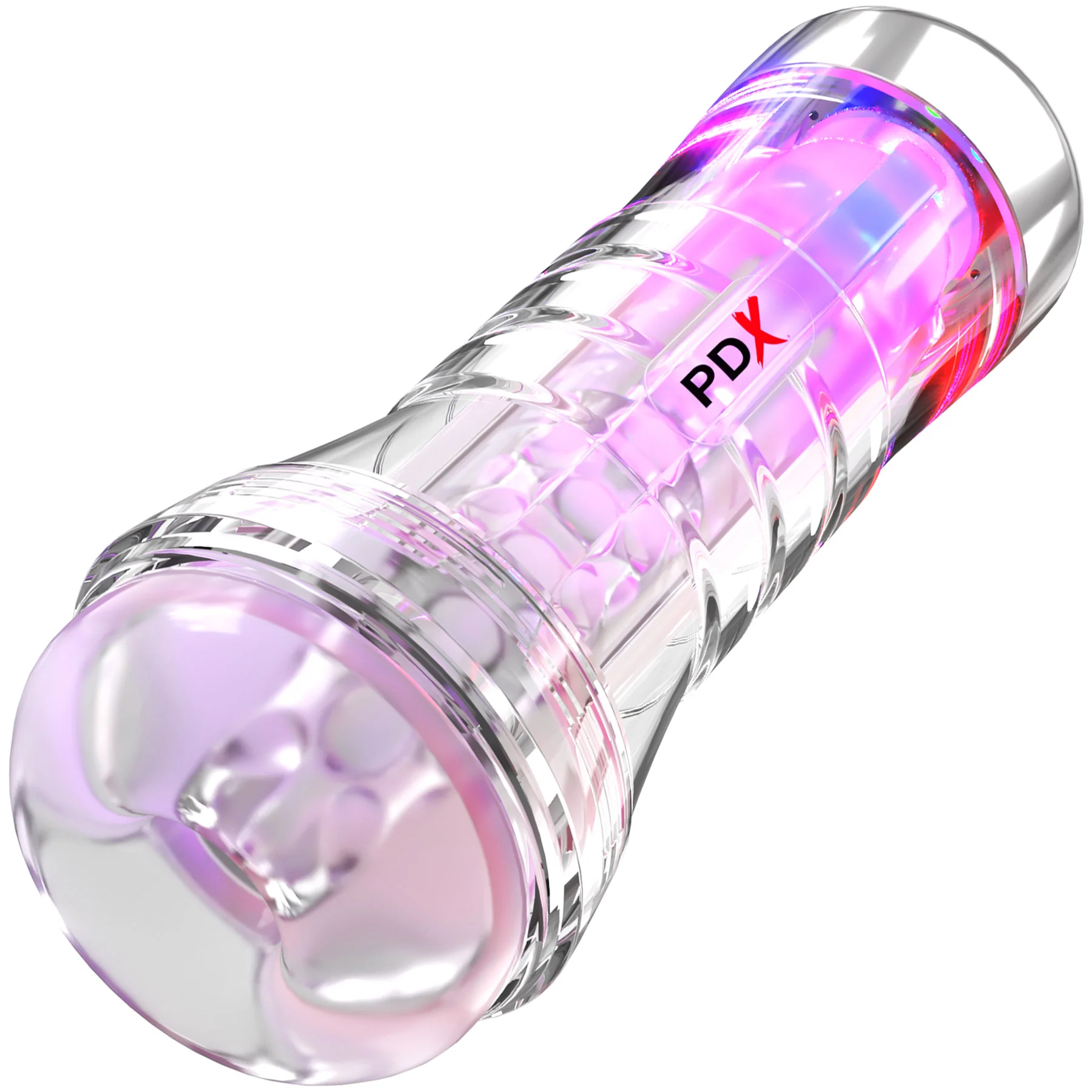PDX Elite ViewTube See-Thru EZ-Grip LED Penis Stroker