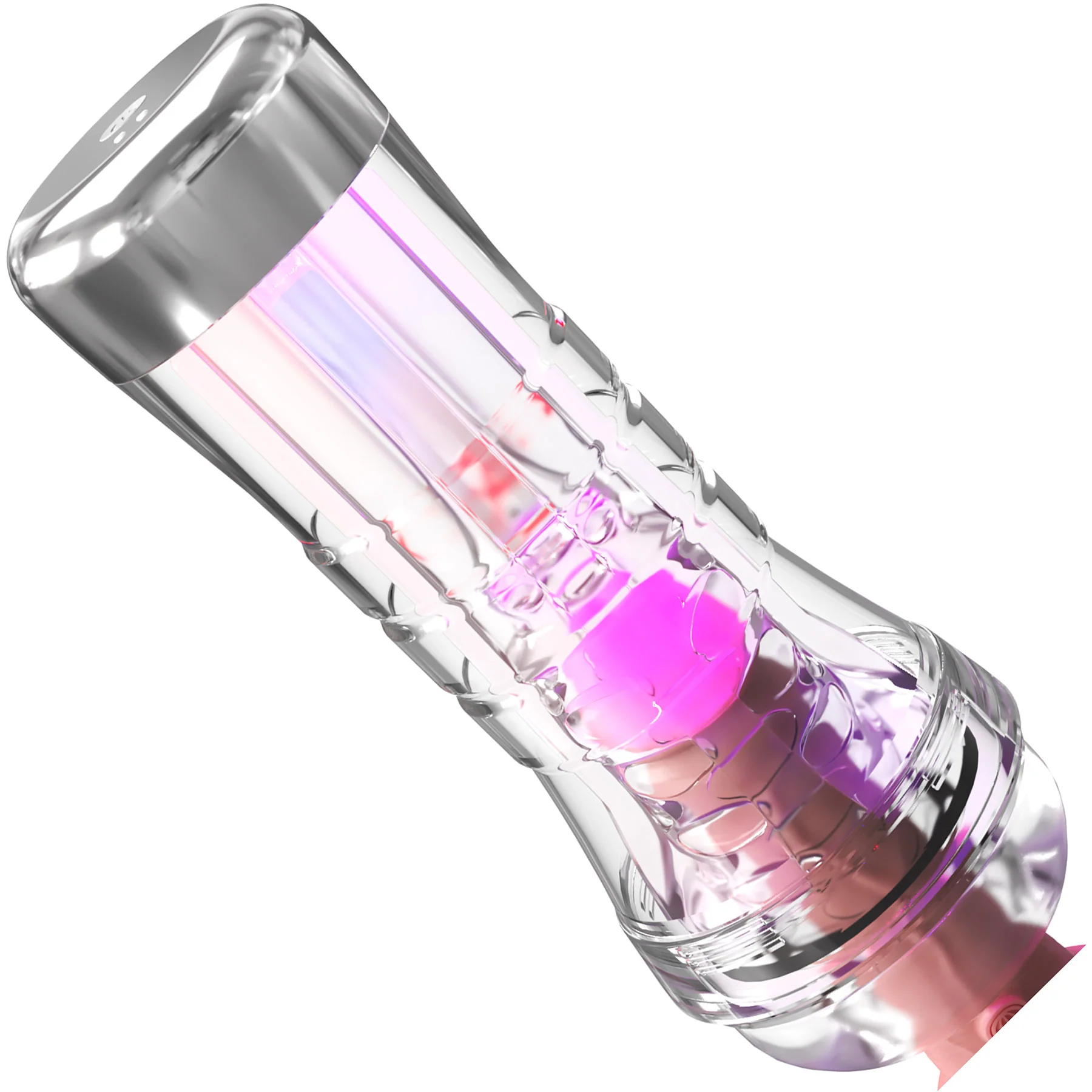 PDX Elite ViewTube See-Thru EZ-Grip LED Penis Stroker - Image 2