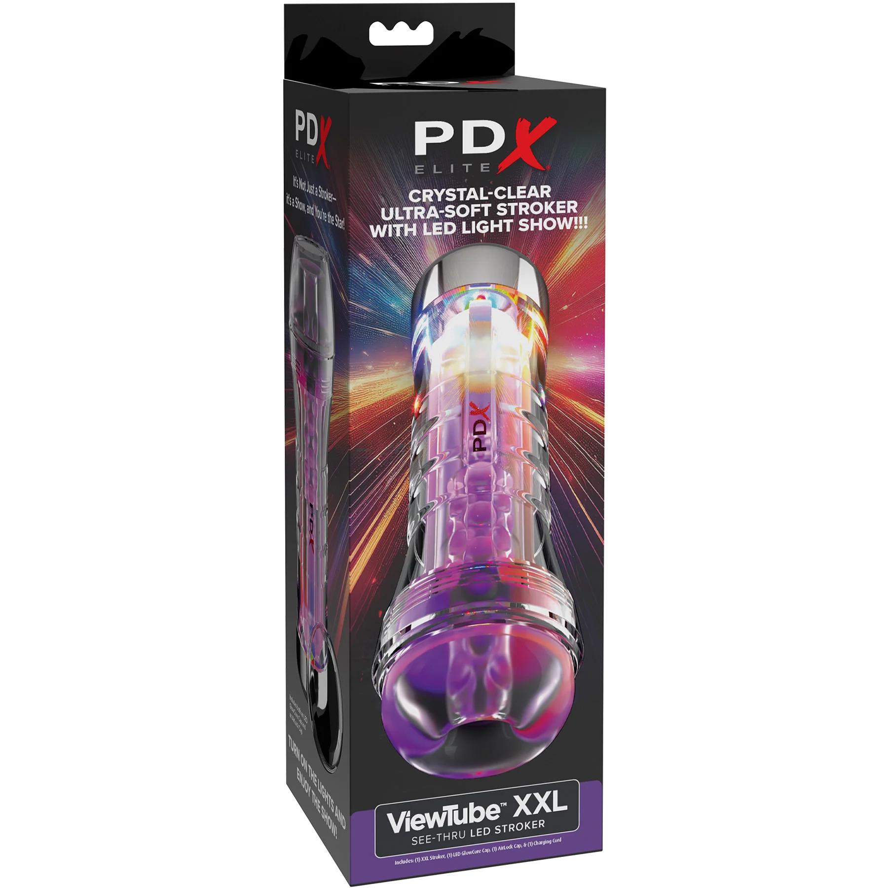 PDX Elite ViewTube See-Thru EZ-Grip LED Penis Stroker - Image 6