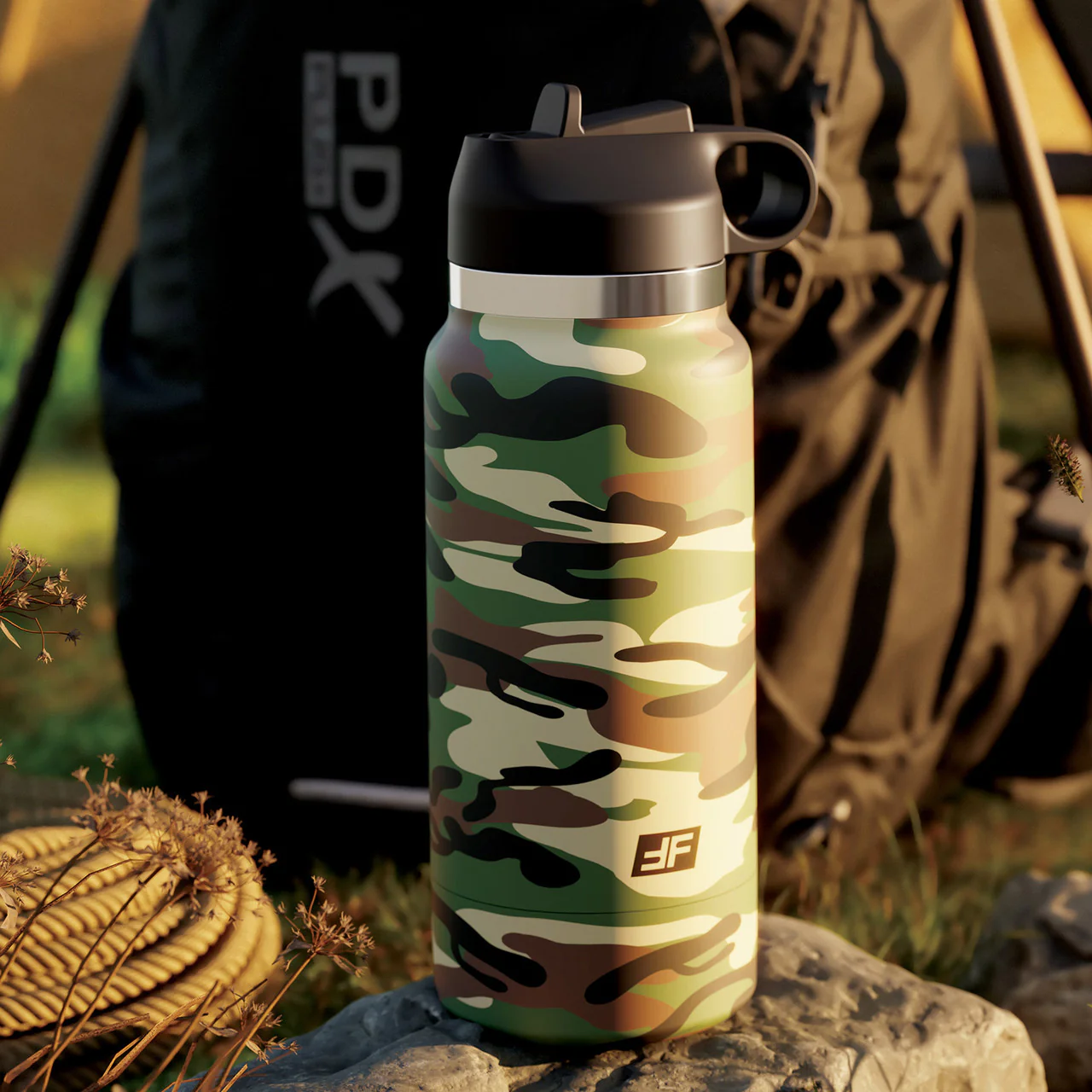 PDX Plus Fap Flask Happy Camper Discreet Water Bottle Penis Stroker By Pipedream - Frosted - Image 5