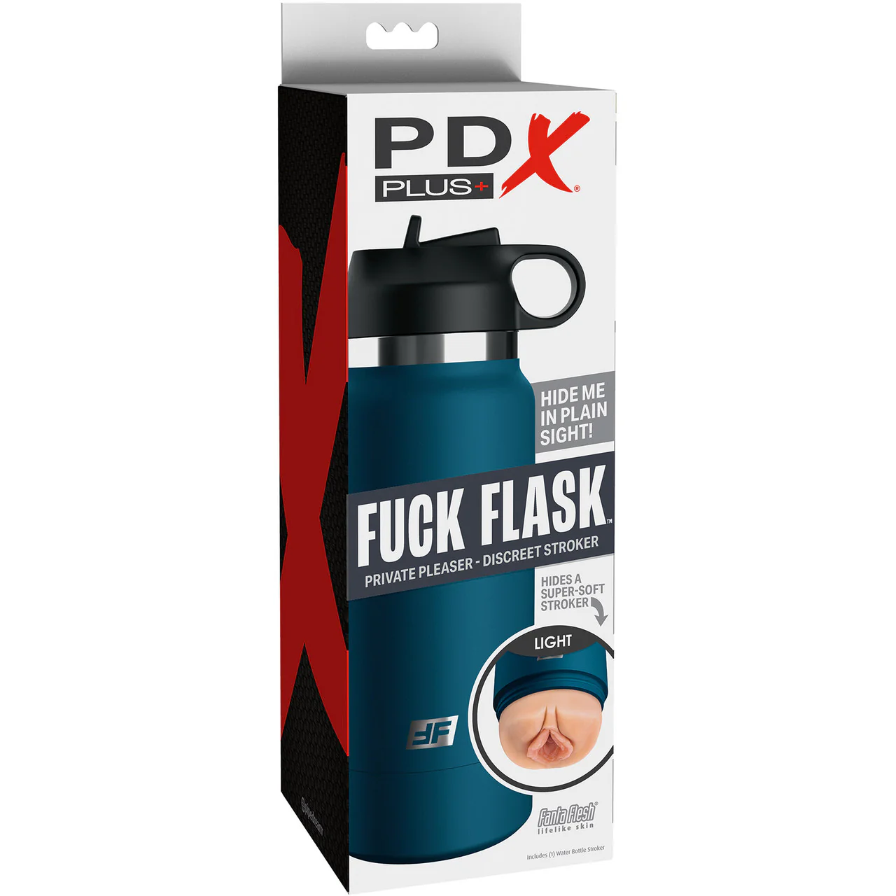 PDX Plus Fuck Flask Private Pleaser Discreet Water Bottle Penis Stroker By Pipedream - Vanilla - Image 7