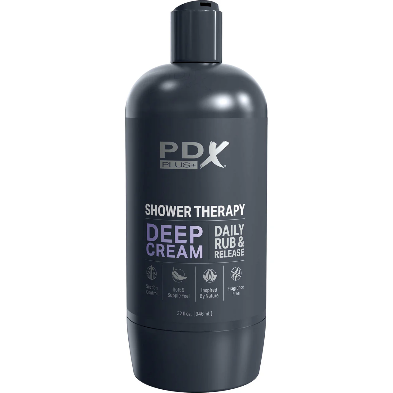 PDX Plus Shower Therapy Deep Cream Discreet Penis Stroker By Pipedream - Frosted - Image 2