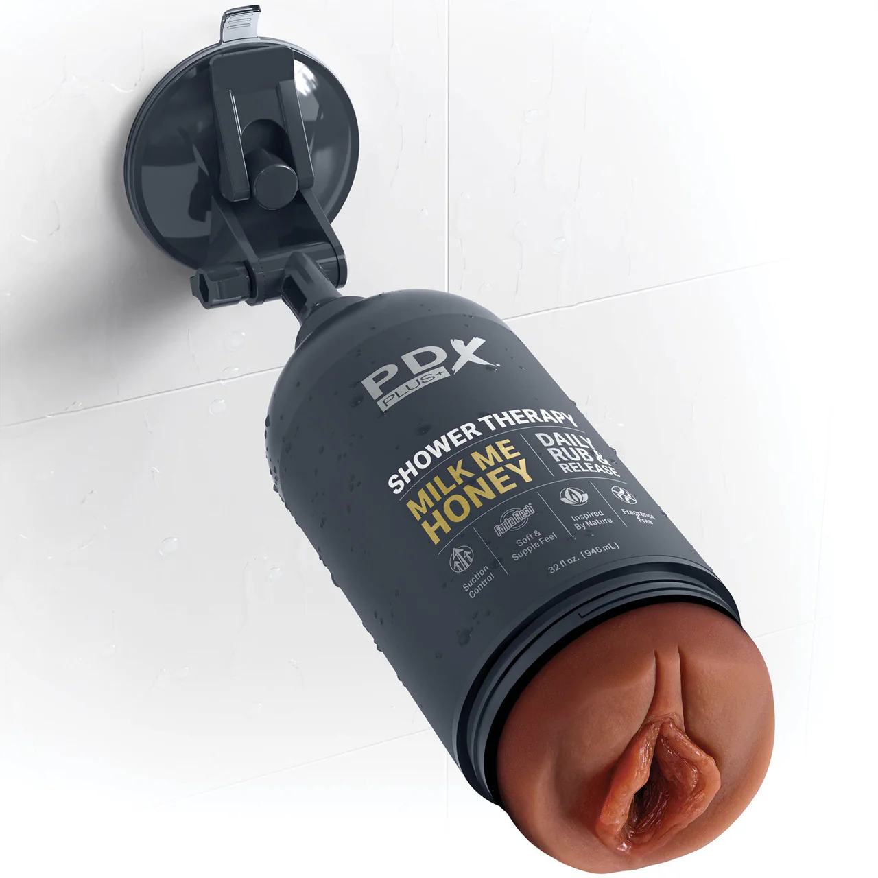 PDX Plus Shower Therapy Milk Me Honey Discreet Penis Stroker By Pipedream - Chocolate - Image 4