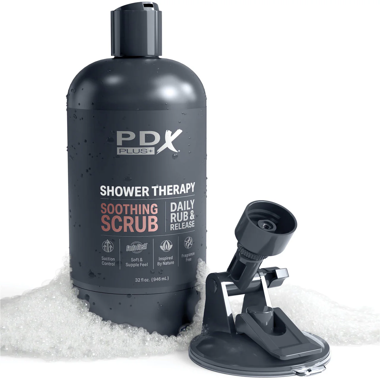 PDX Plus Shower Therapy Soothing Scrub Discreet Penis Stroker By Pipedream - Caramel - Image 5
