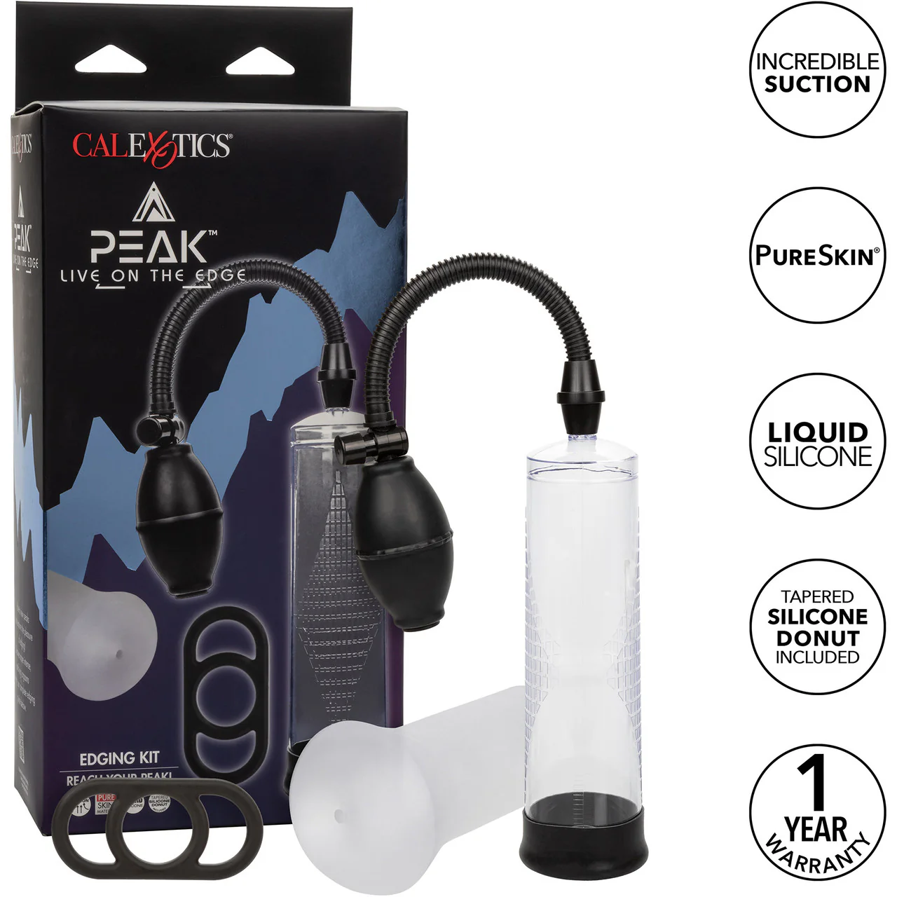 Peak Edging Kit With Penis Pump, Stroker & Silicone Cock Ring By CalExotics - Image 8