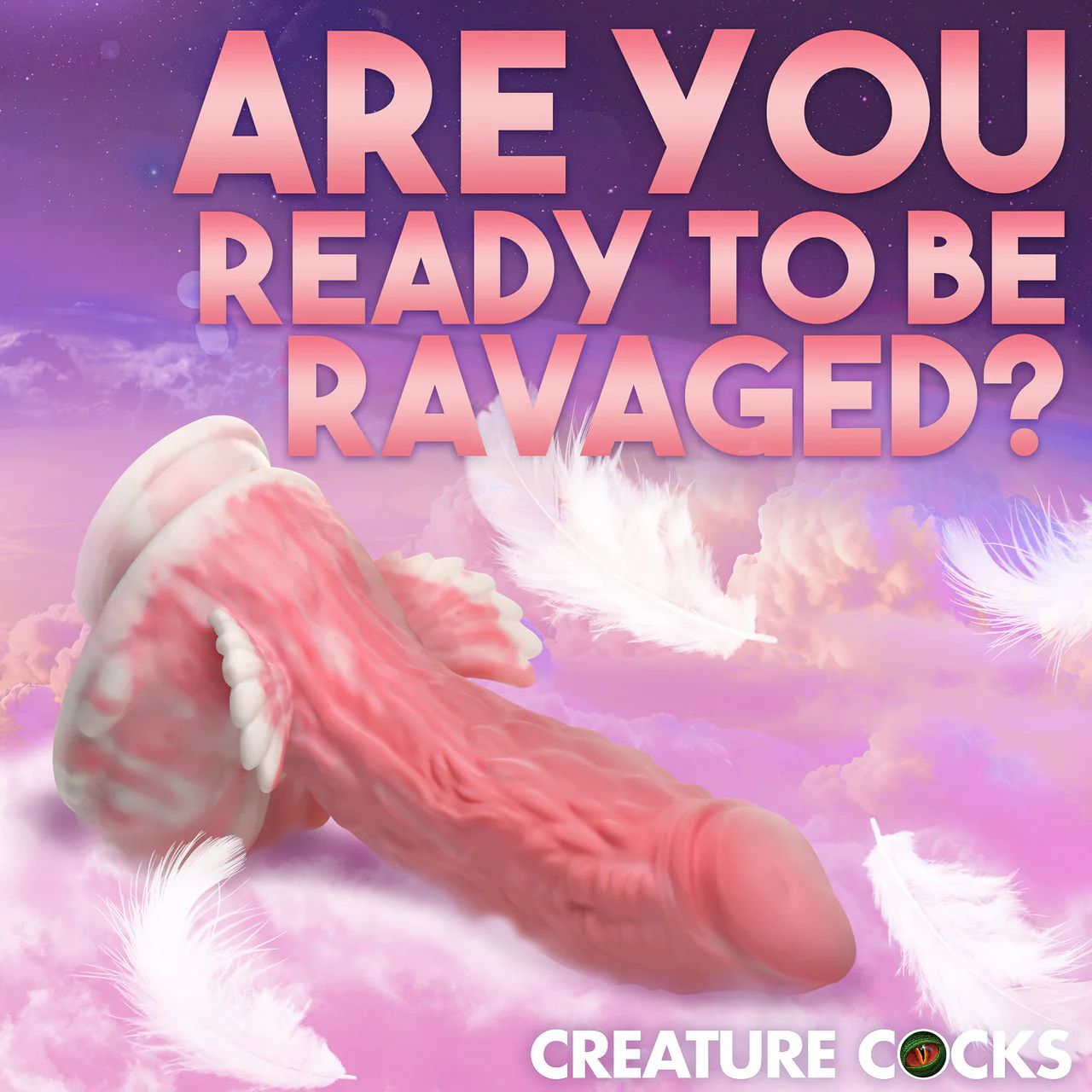 Pegasus Pecker Winged 8.5" Silicone Suction Cup Dildo With Balls By Creature Cocks - Image 10