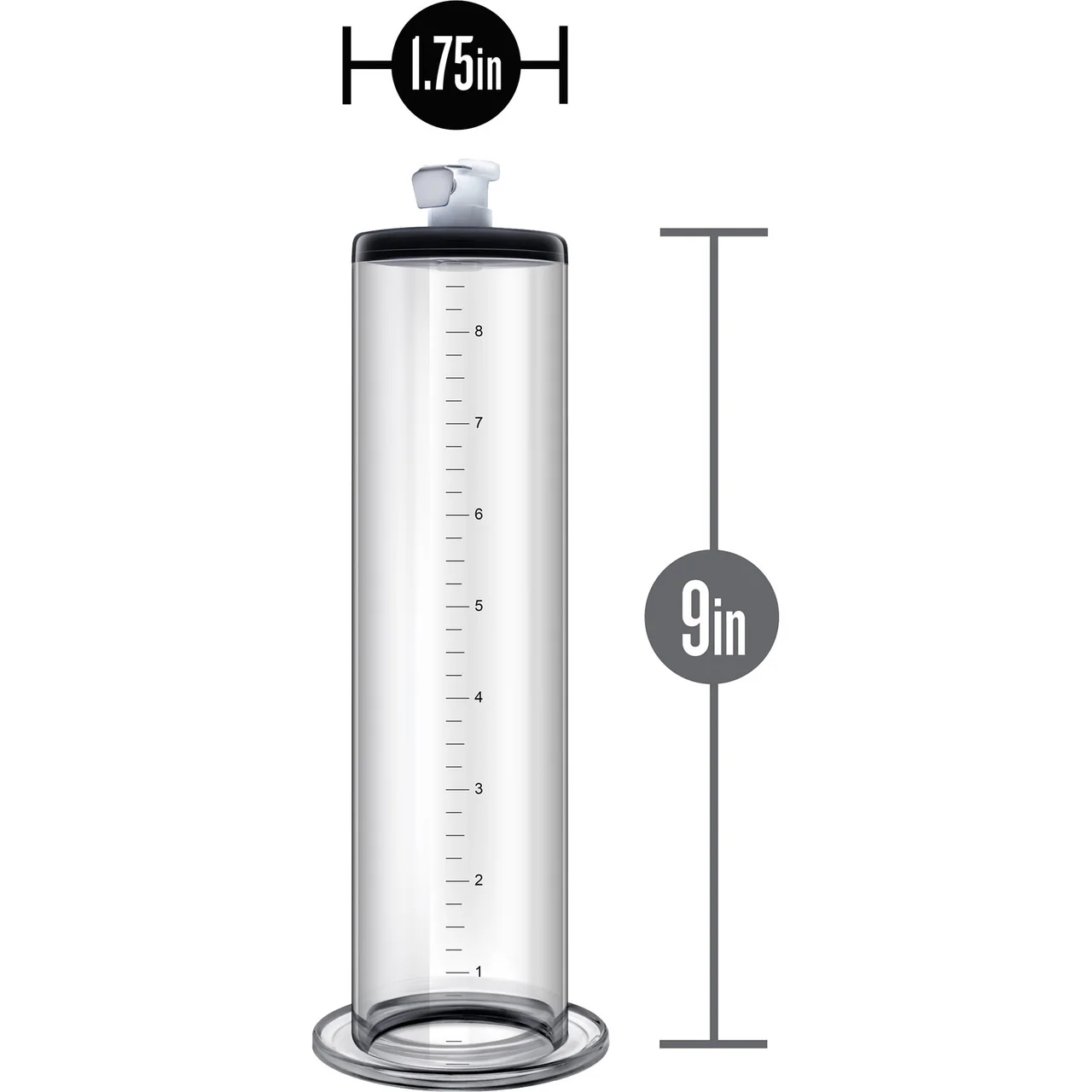 Performance 9 Inch x 1.75 Inch Penis Pump Cylinder By Blush - Clear - Image 2