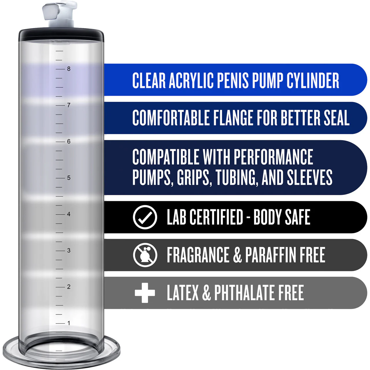 Performance 9 Inch x 1.75 Inch Penis Pump Cylinder By Blush - Clear - Image 3