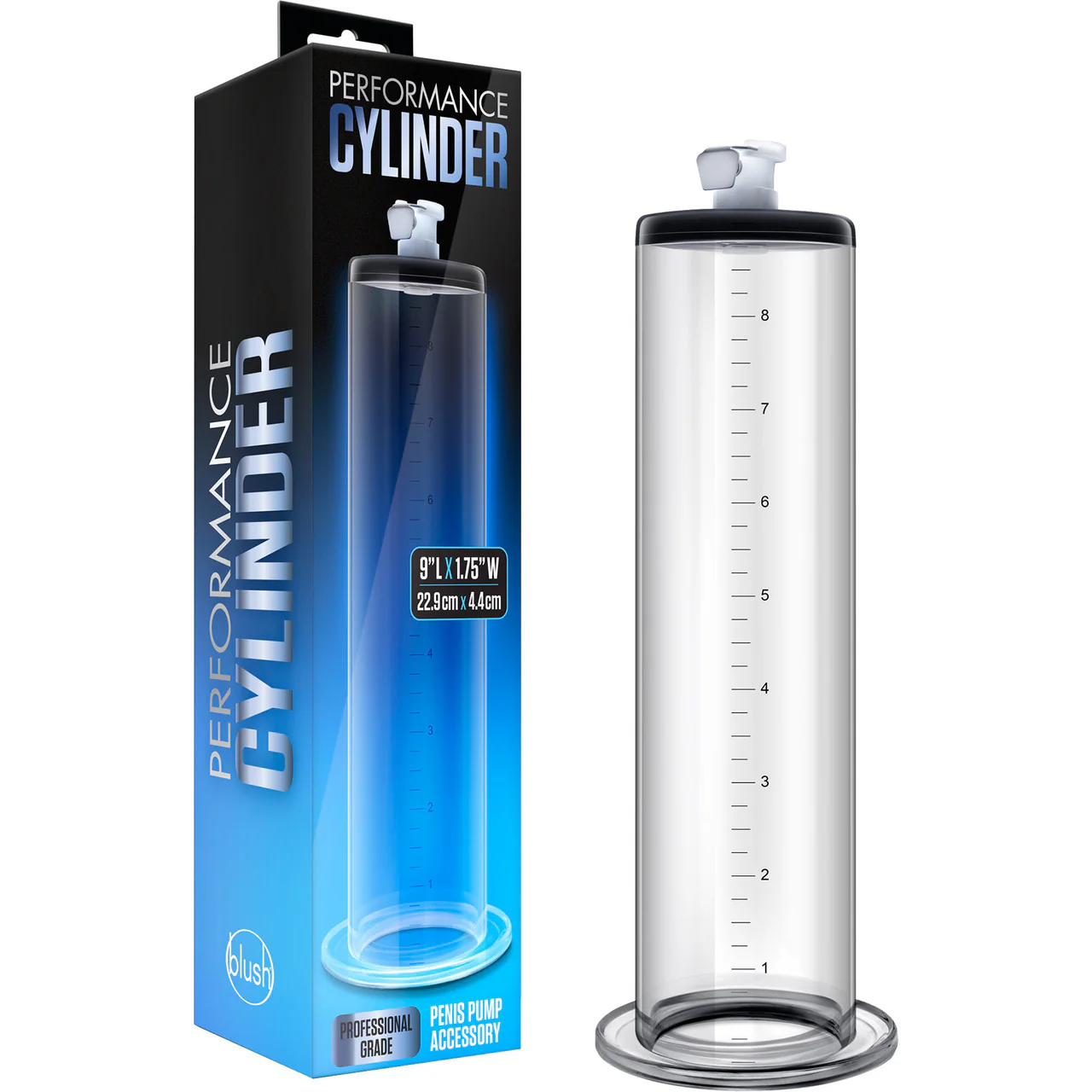 Performance 9 Inch x 1.75 Inch Penis Pump Cylinder By Blush - Clear - Image 4