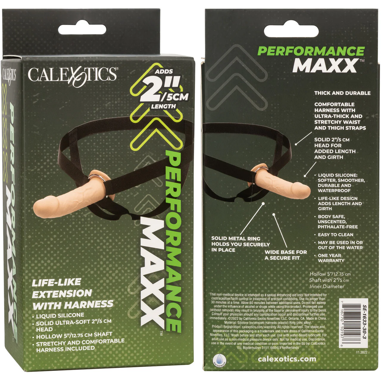 Performance Maxx Life-Like Silicone 7" Hollow Penis Extension With Harness By CalExotics - Vanilla - Image 15