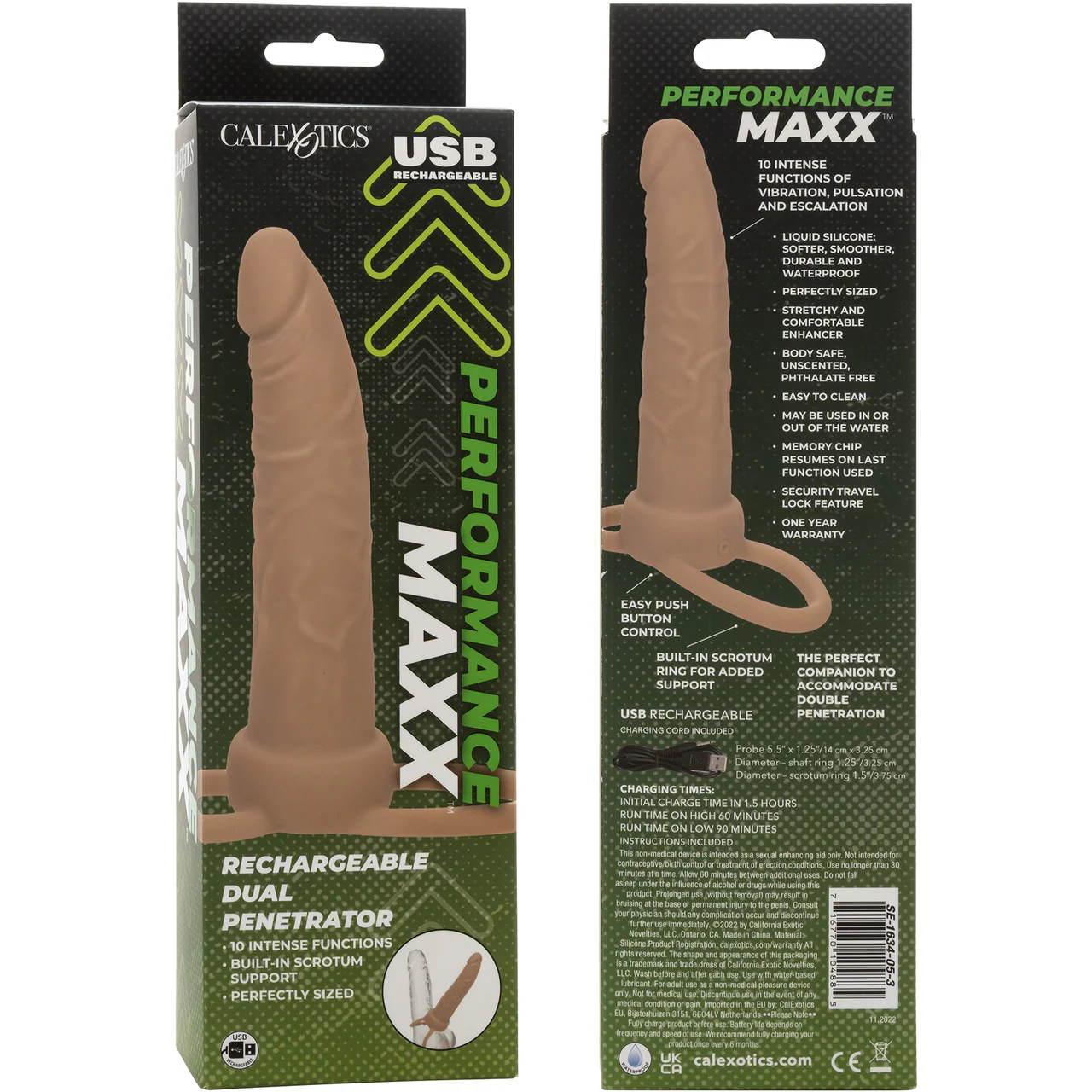 Performance Maxx Rechargeable Vibrating 5.5" Silicone Dual Penetrator - Vanilla - Image 15