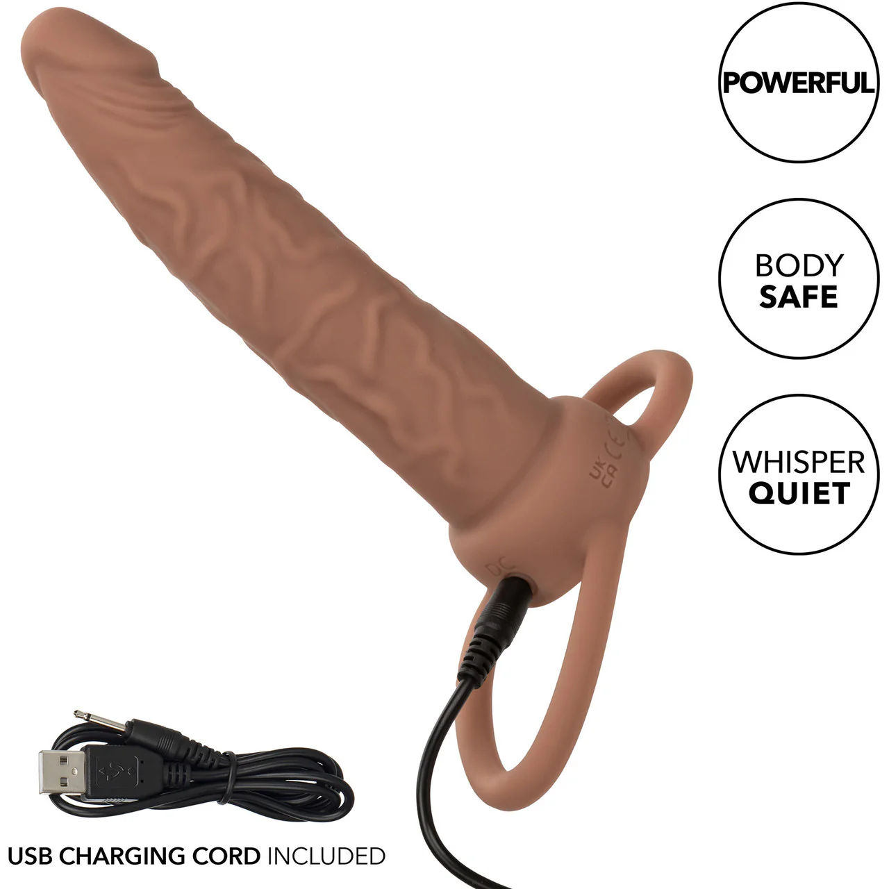 Performance Maxx Rechargeable Vibrating 5.5" Silicone Dual Penetrator - Chocolate - Image 12