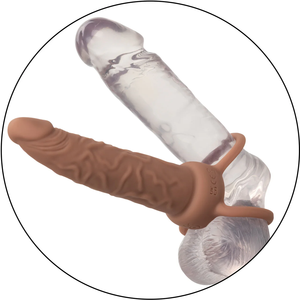 Performance Maxx Rechargeable Vibrating 5.5" Silicone Dual Penetrator - Chocolate - Image 2