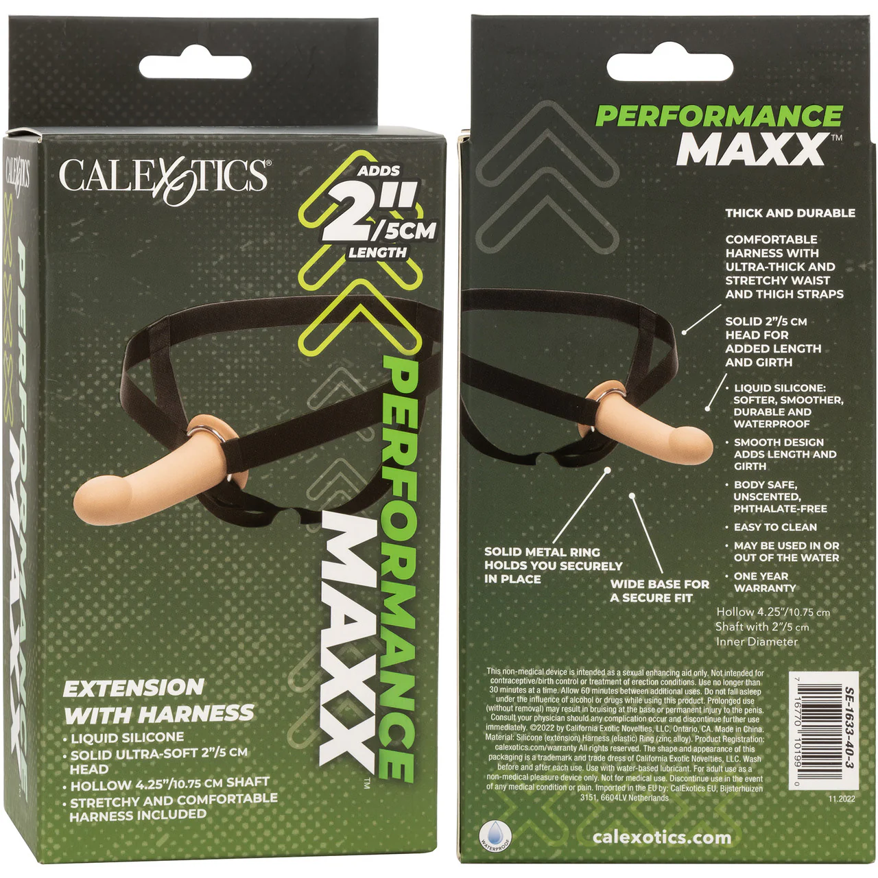Performance Maxx Silicone 6.25" Hollow Penis Extension With Harness By CalExotics - Vanilla - Image 16