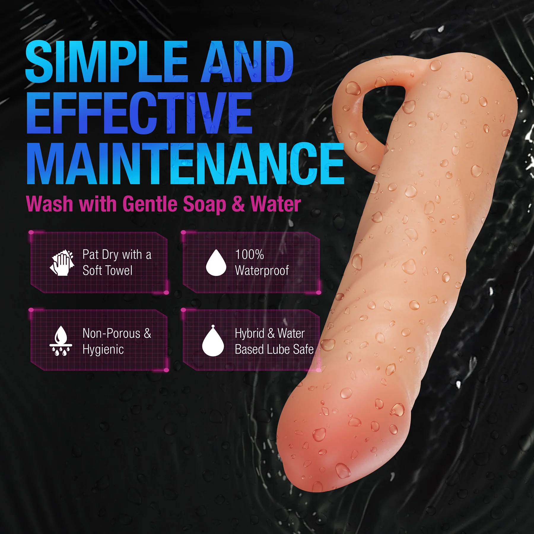 Performance Plus Fortitude Silicone Realistic  2.5" Penis Extender Sleeve With Ball Strap By Blush - Image 10