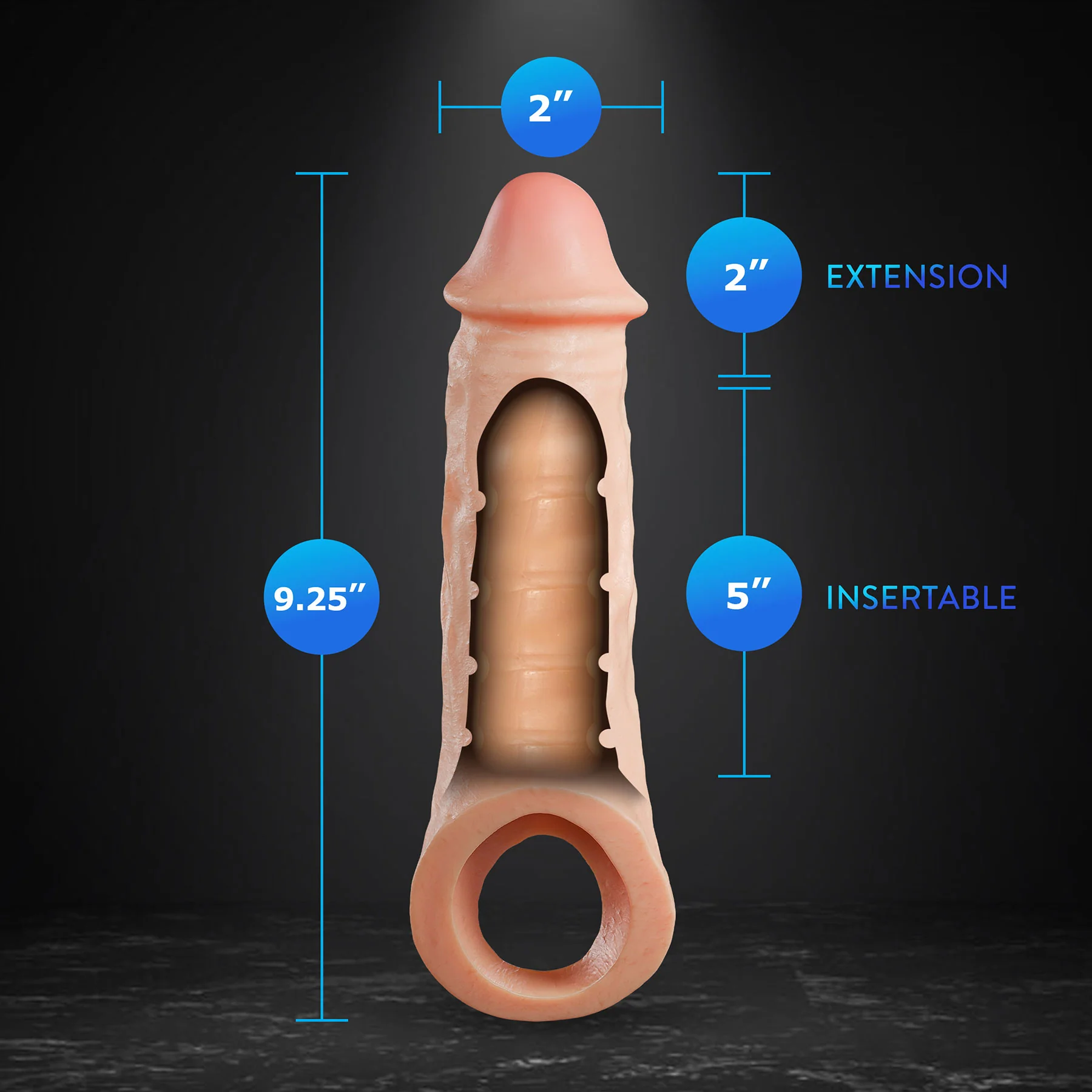 Performance Plus Silicone Realistic Penis Extender Sleeve With Ball Strap By Blush - Image 21