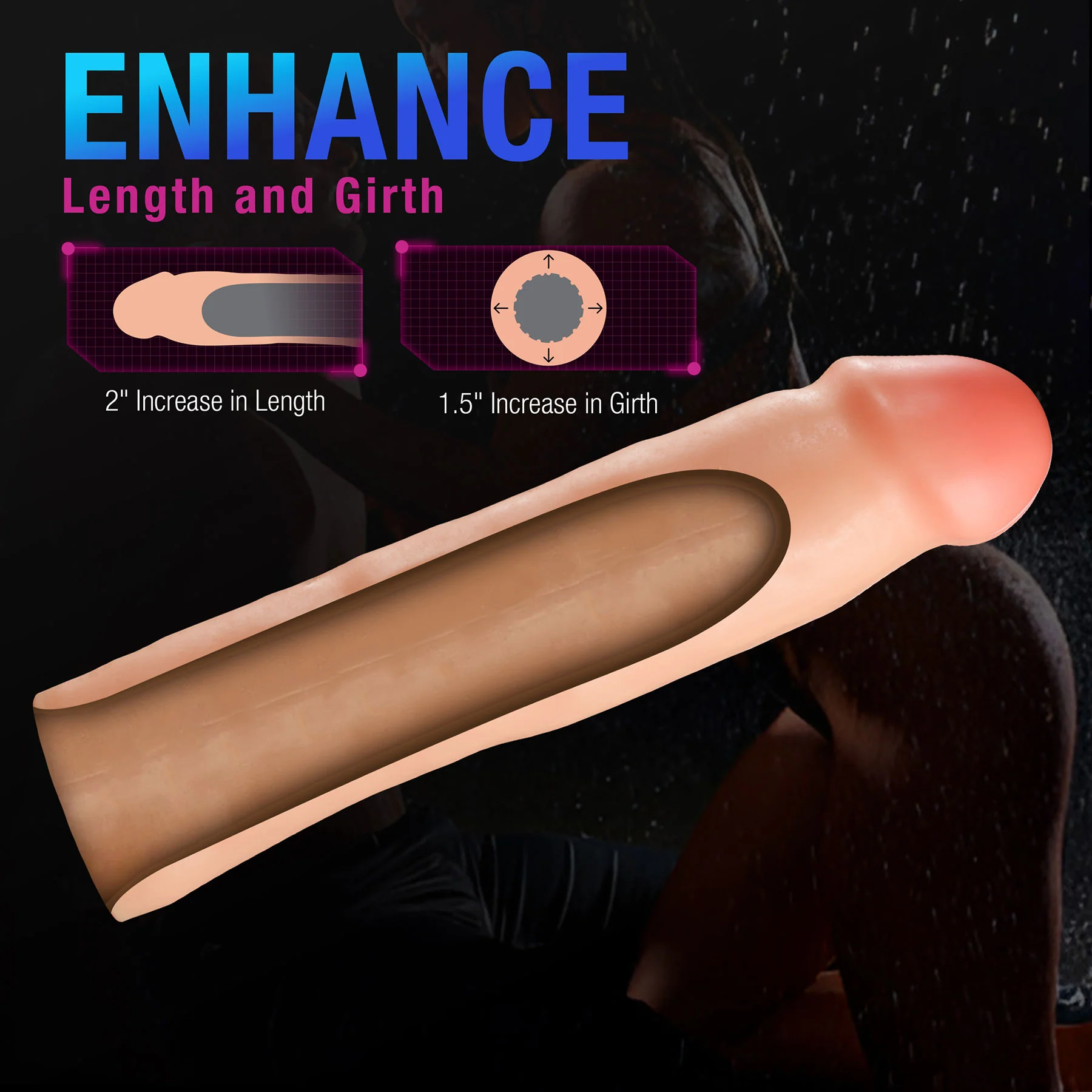 Performance Plus Silicone Realistic Penis Extender Sleeve By Blush - Image 10