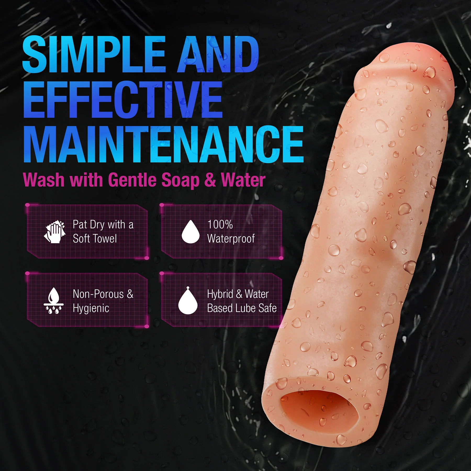 Performance Plus Silicone Realistic Penis Extender Sleeve By Blush - Image 13